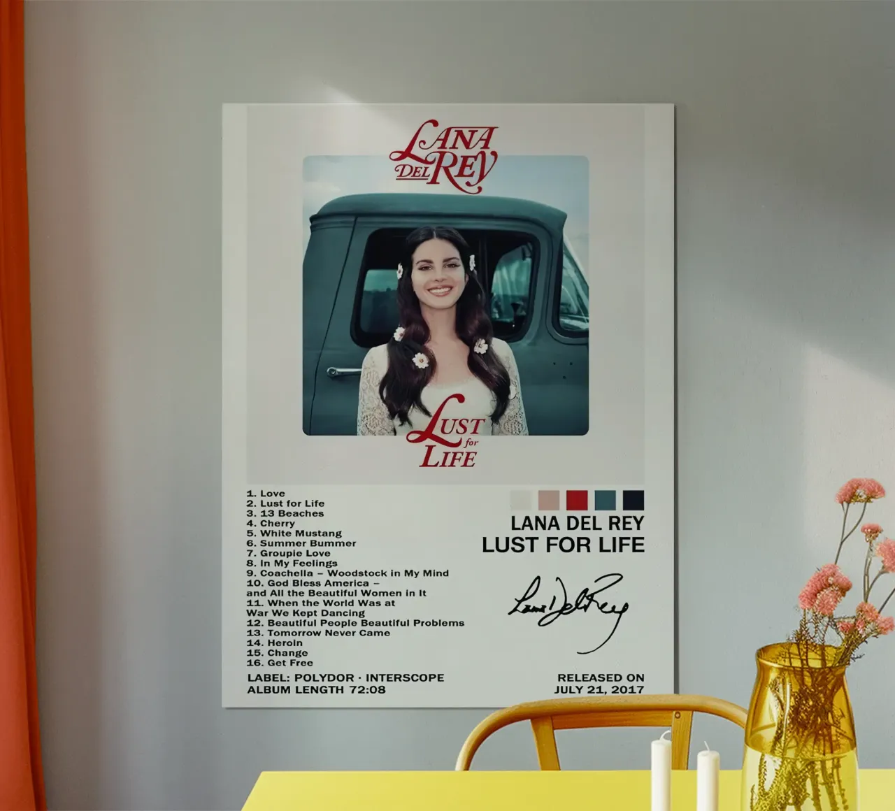 Lana Del Rey Lust For Life poster con telaio in alluminio da Roronoa7