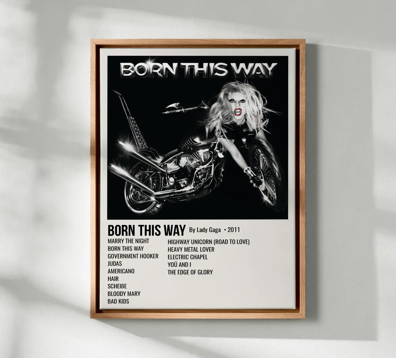 Lady Gaga Born This Way canvas with Floater frame by Roronoa7