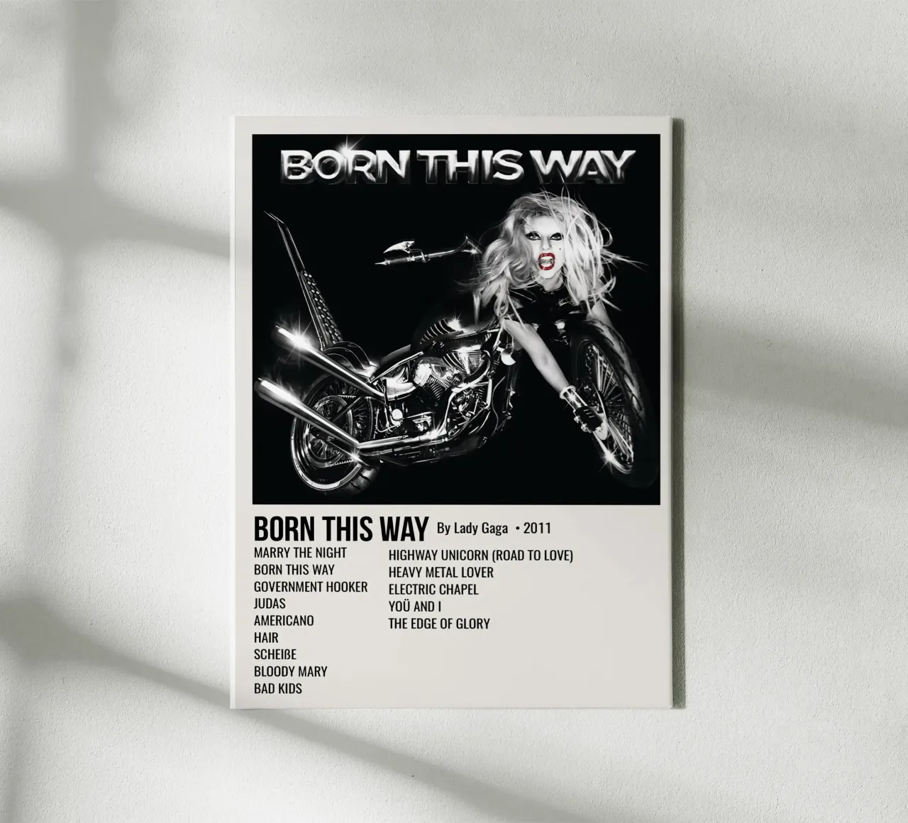 Lady Gaga Born This Way canvas with Floater frame by Roronoa7