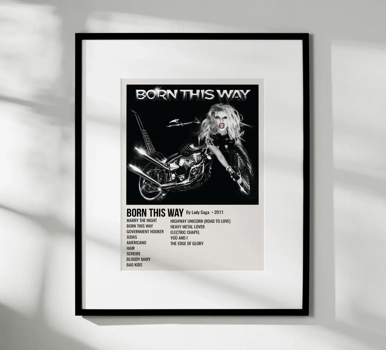 Lady Gaga Born This Way poster con telaio in alluminio da Roronoa7