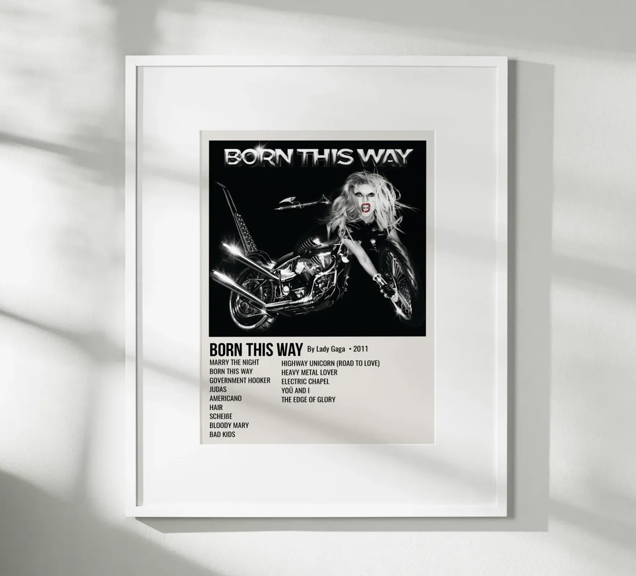 Lady Gaga Born This Way poster con telaio in alluminio da Roronoa7