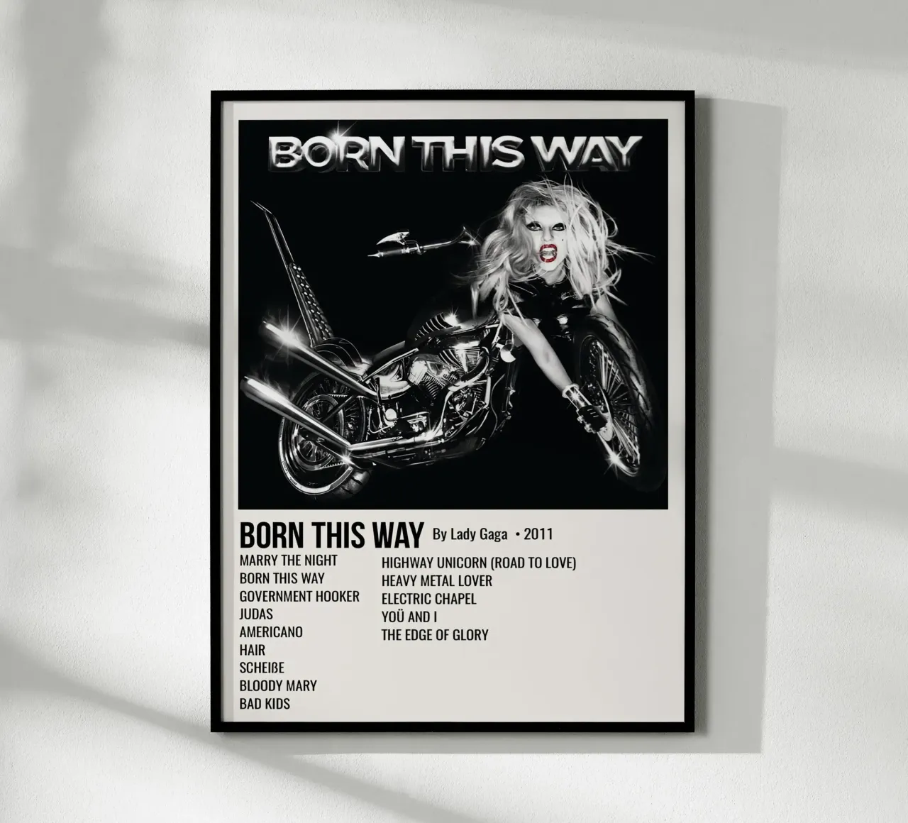 Lady Gaga Born This Way poster con telaio in alluminio da Roronoa7