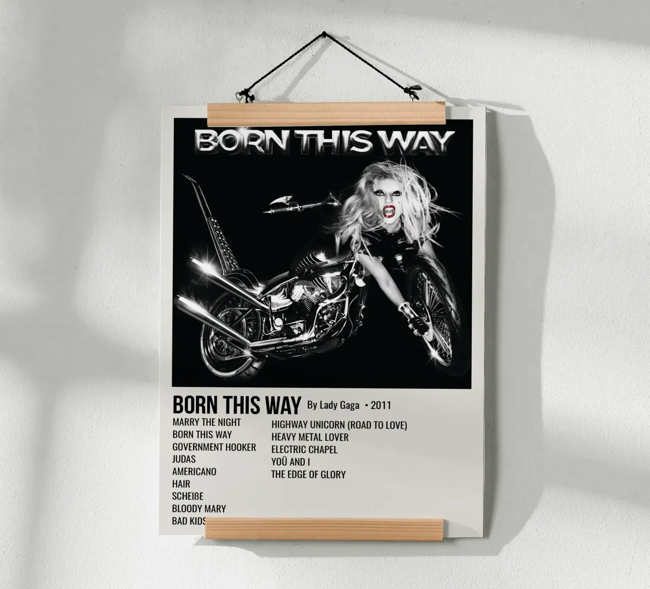 Lady Gaga Born This Way poster con telaio in alluminio da Roronoa7