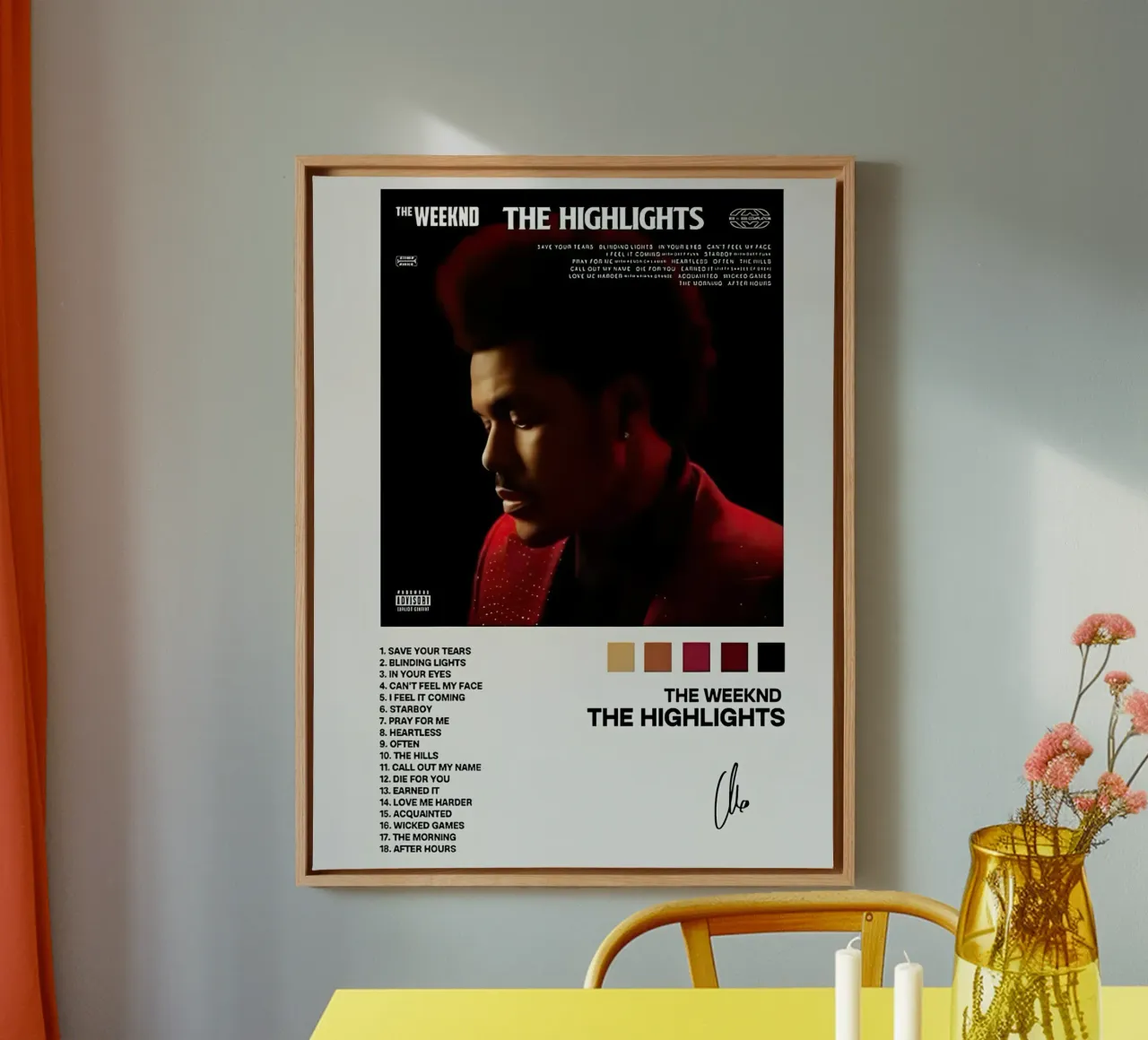 The Weeknd The Highlights tela con Cornice a cassetta da Roronoa7