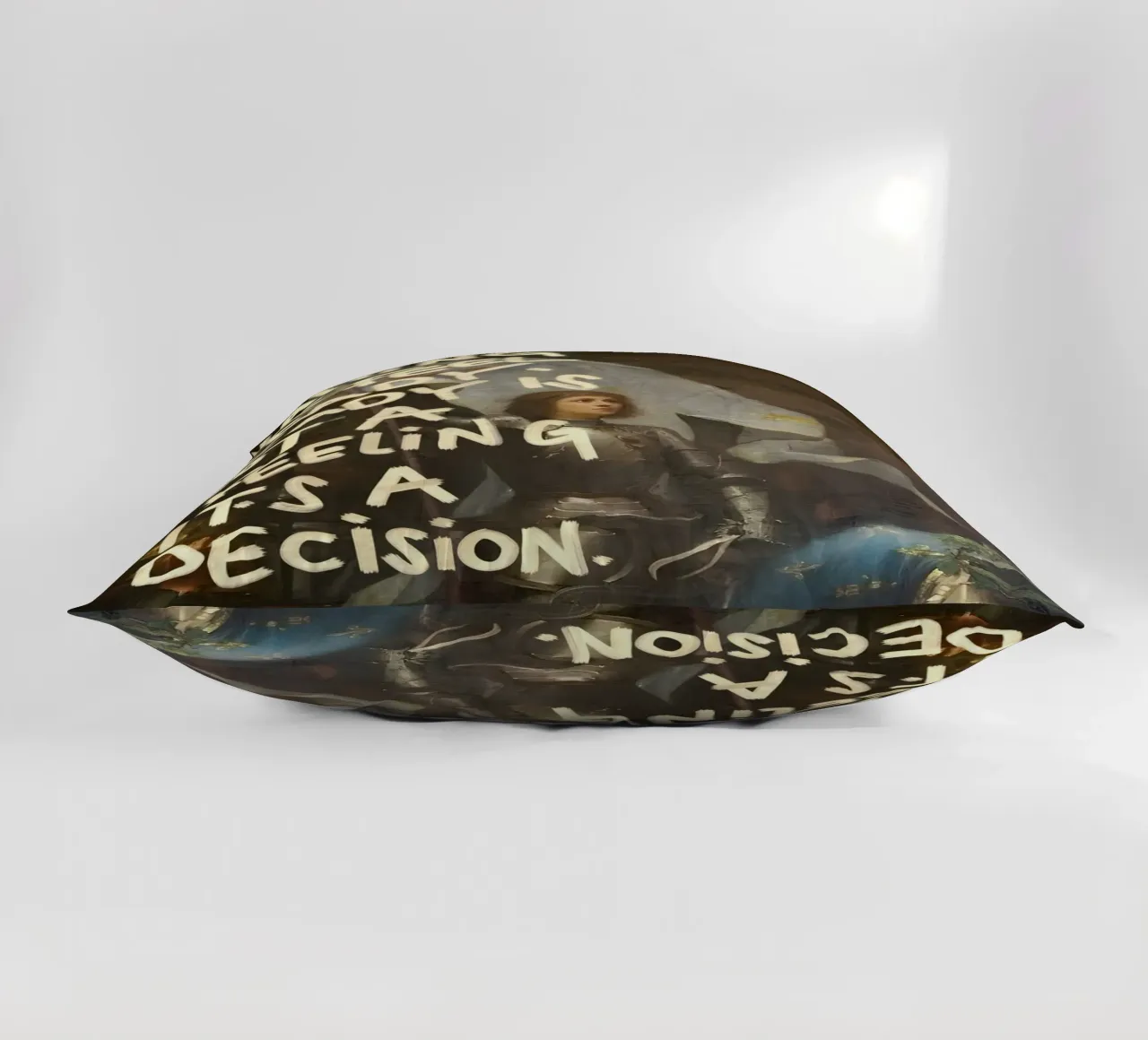 STOP WAITING TO FEEL cuscino da Type & Tape