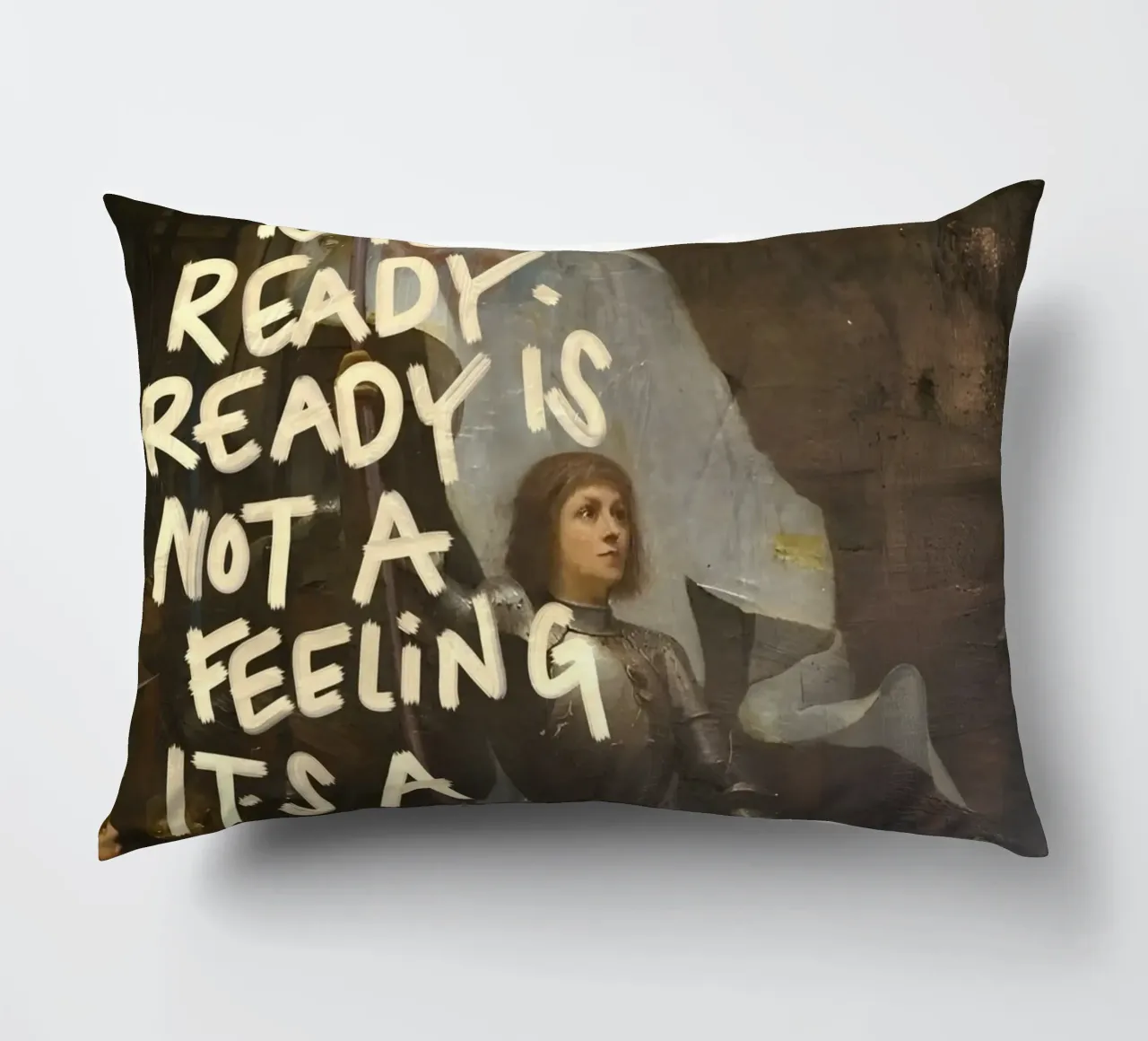 STOP WAITING TO FEEL cuscino da Type & Tape