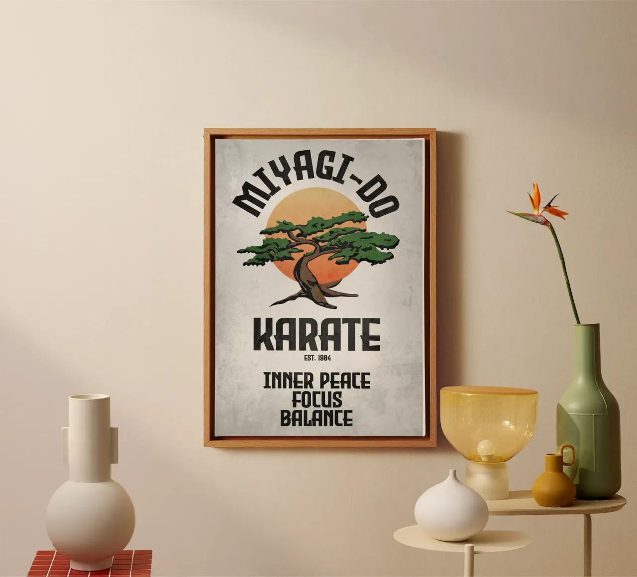 Karate Miyagi-Do tela con Cornice a cassetta da Junkie Movie