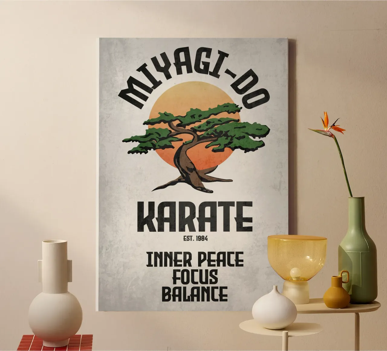 Karate Miyagi-Do tela con Cornice a cassetta da Junkie Movie