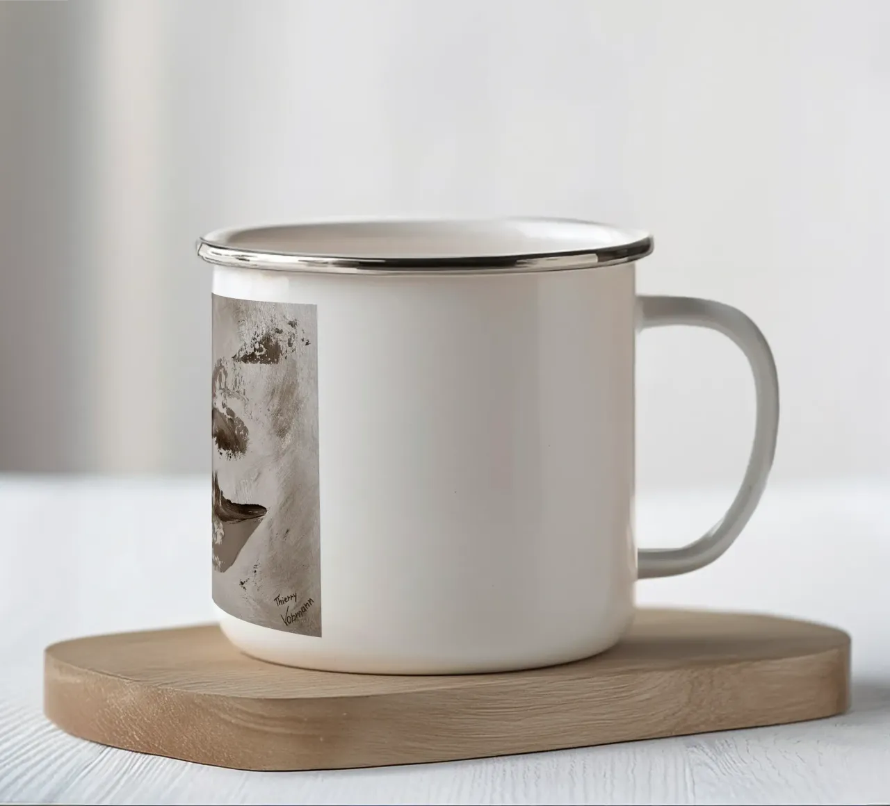 SEPIA 66 tazza in smalto da Thierry Vobmann Abstract painting