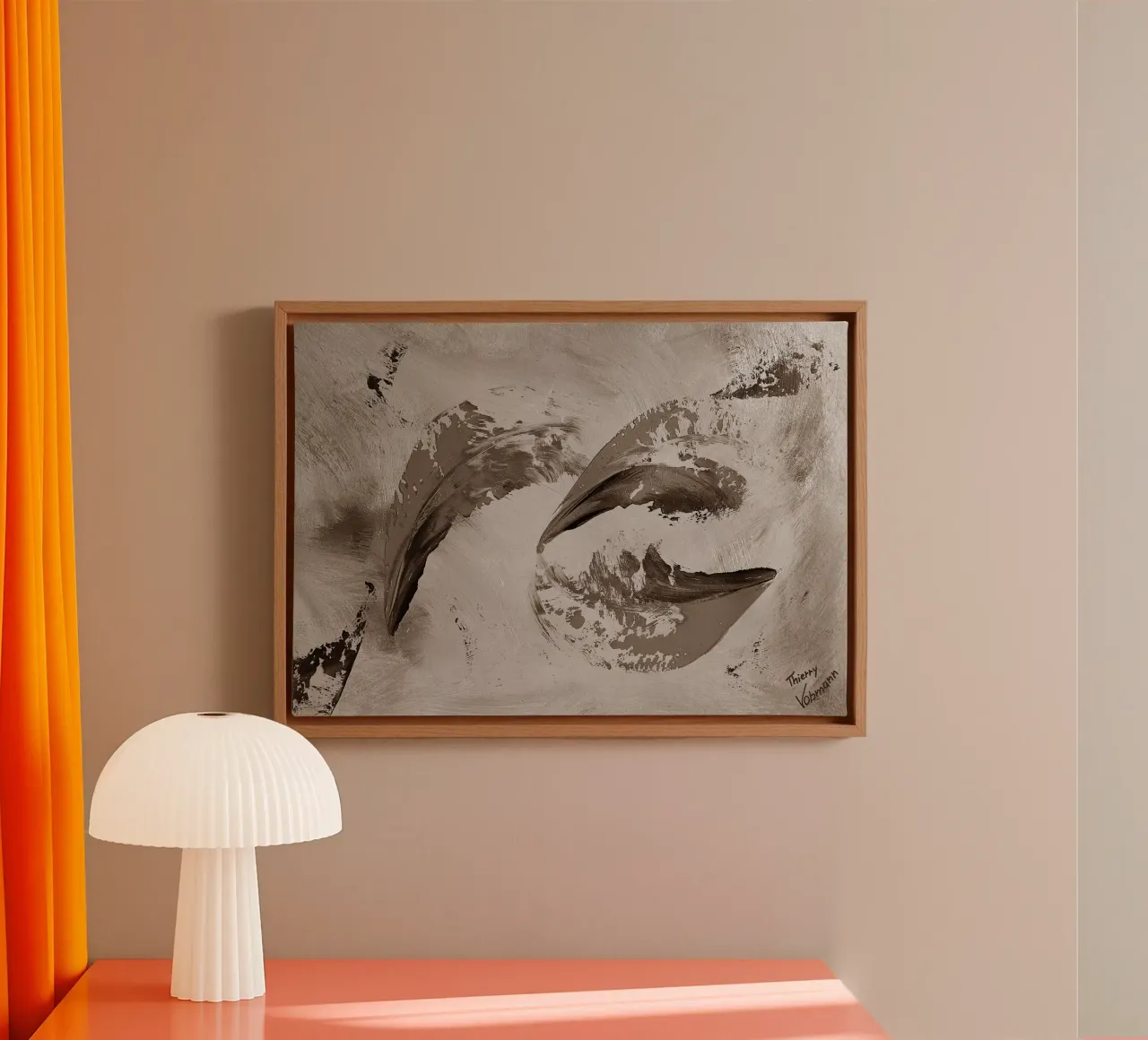 SEPIA 66 tela con Cornice a cassetta da Thierry Vobmann Abstract painting