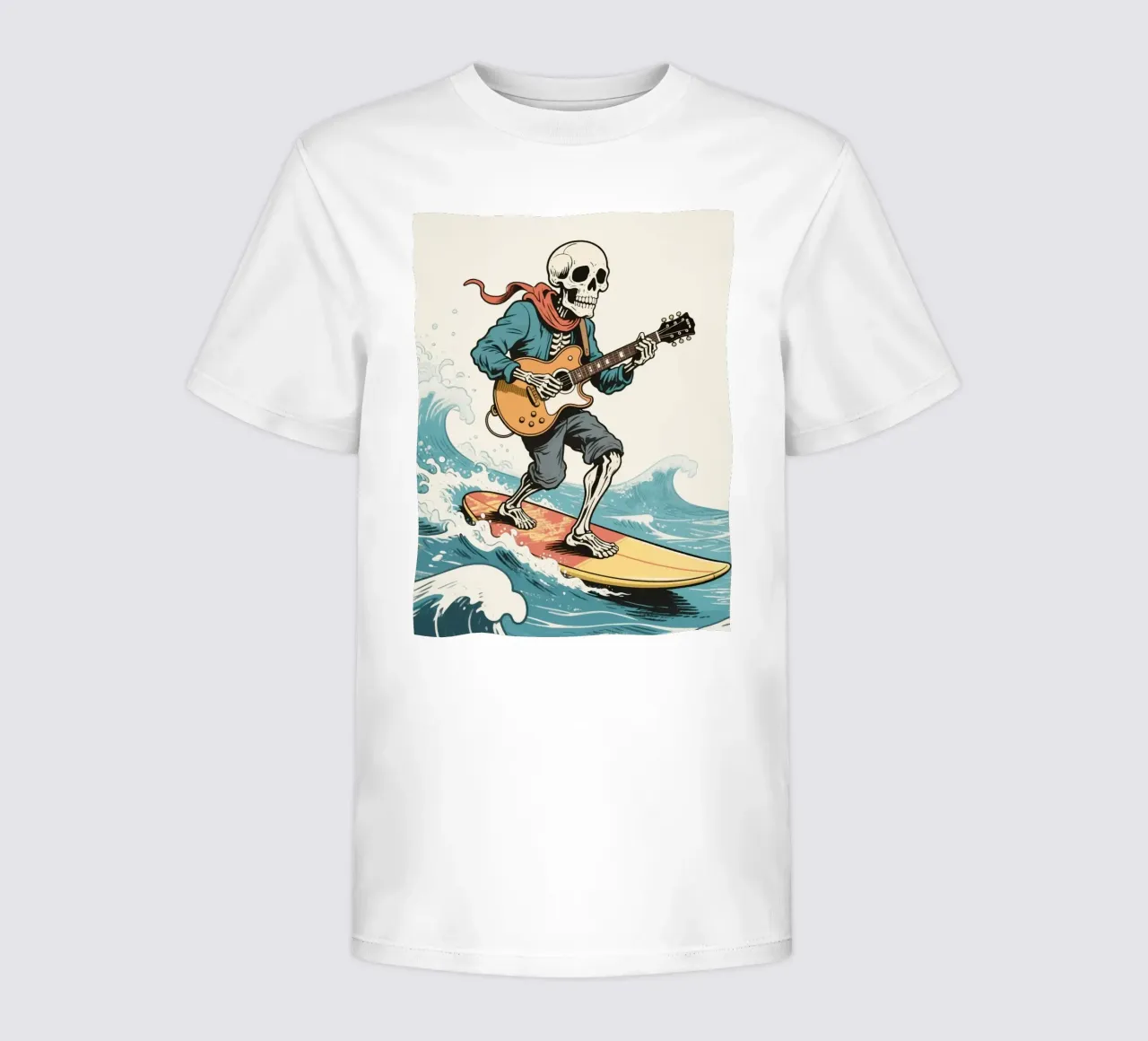 surfing skull man t-shirt bambini da knowledge