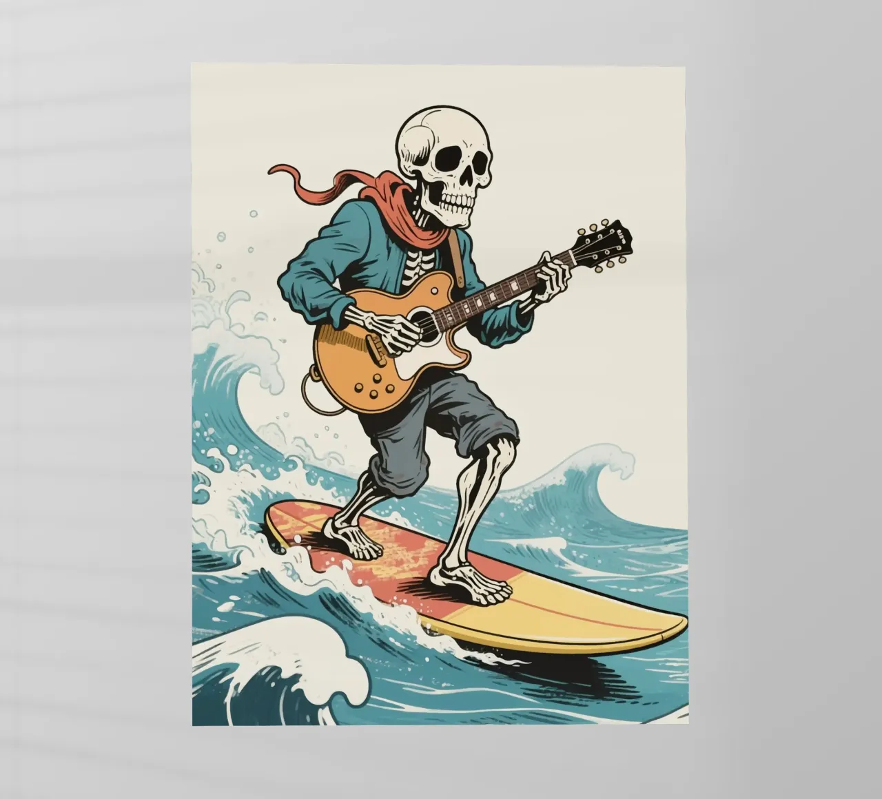 surfing skull man pellicola backlit da knowledge