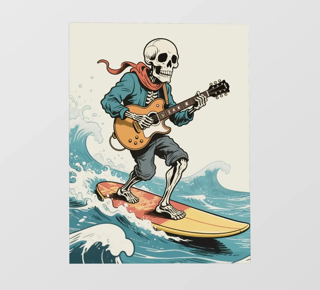 surfing skull man pellicola backlit da knowledge