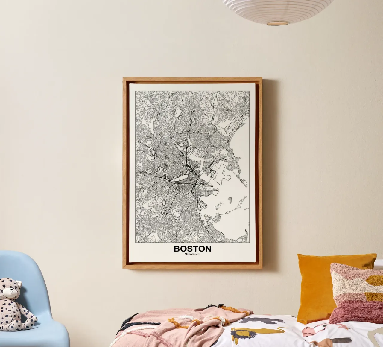 Boston, Massachusetts tela con Cornice a cassetta da Margaret Lister