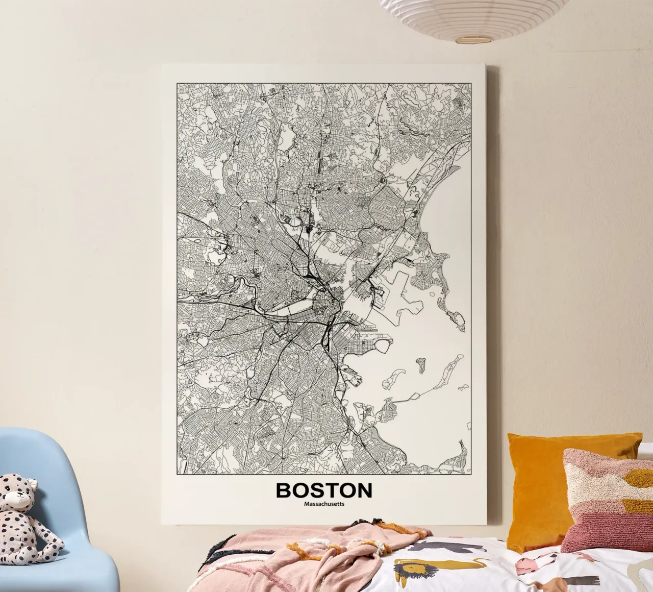 Boston, Massachusetts tela con Cornice a cassetta da Margaret Lister