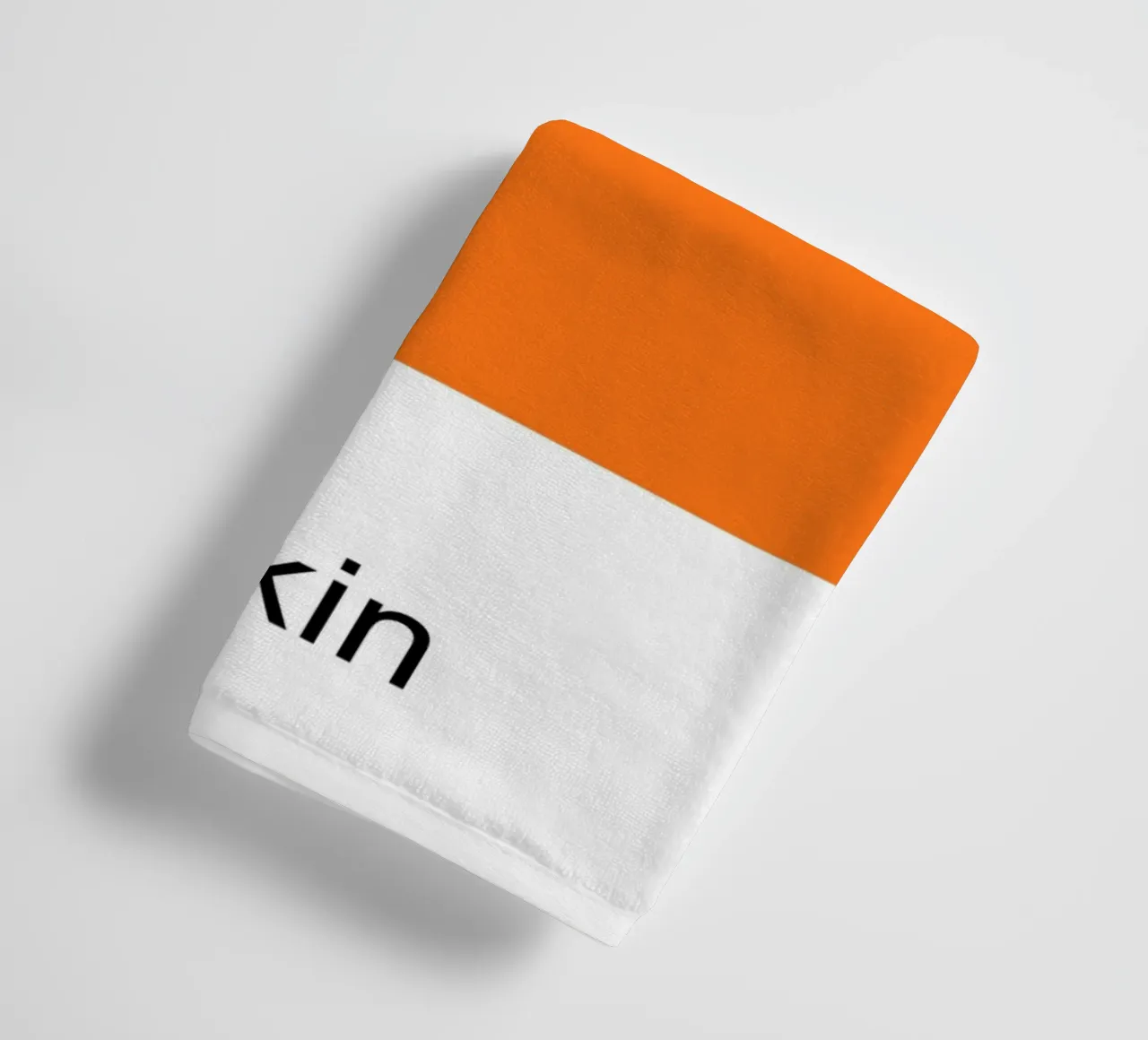 My Colour is Pumpkin – Minimalist Autumn Typography Print towel by JaySan Studio