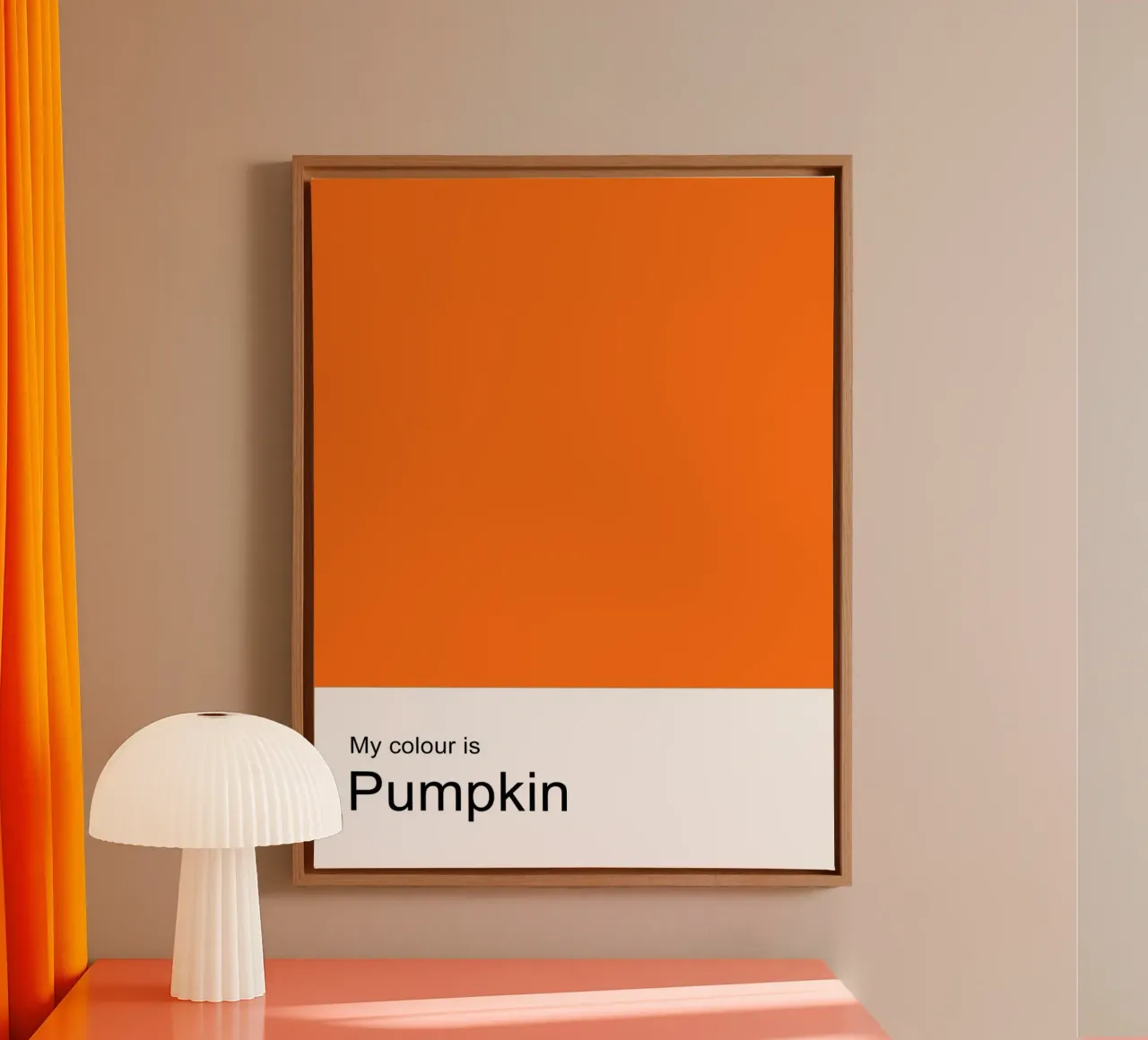 My Colour is Pumpkin – Minimalist Autumn Typography Print canvas by JaySan Studio