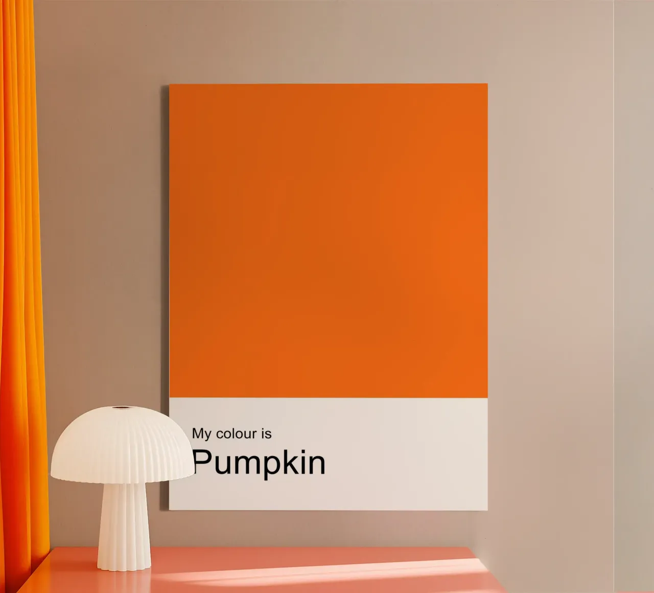 My Colour is Pumpkin – Minimalist Autumn Typography Print canvas by JaySan Studio