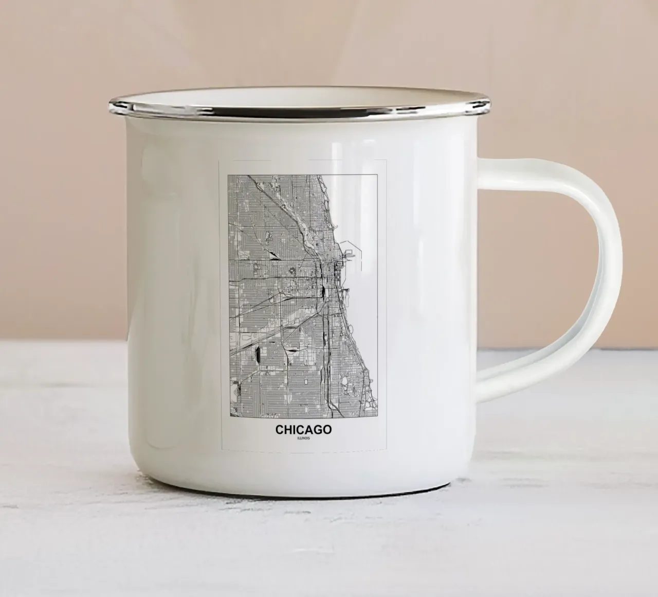 Chicago, Illinois tazza in smalto da Margaret Lister