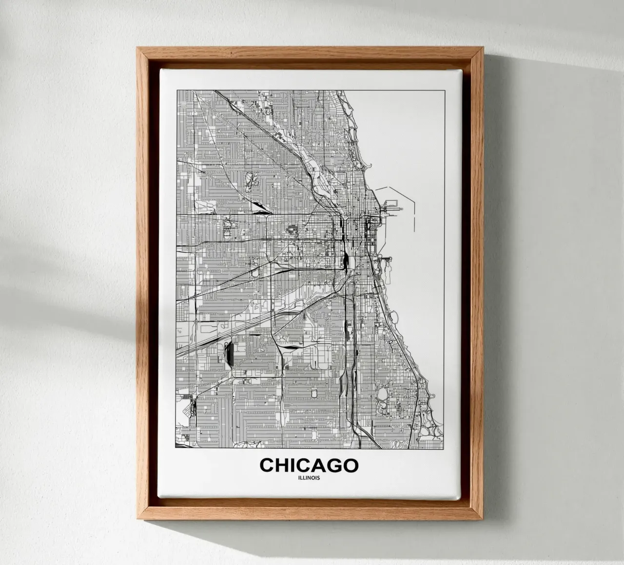Chicago, Illinois canvas with Floater frame by Margaret Lister