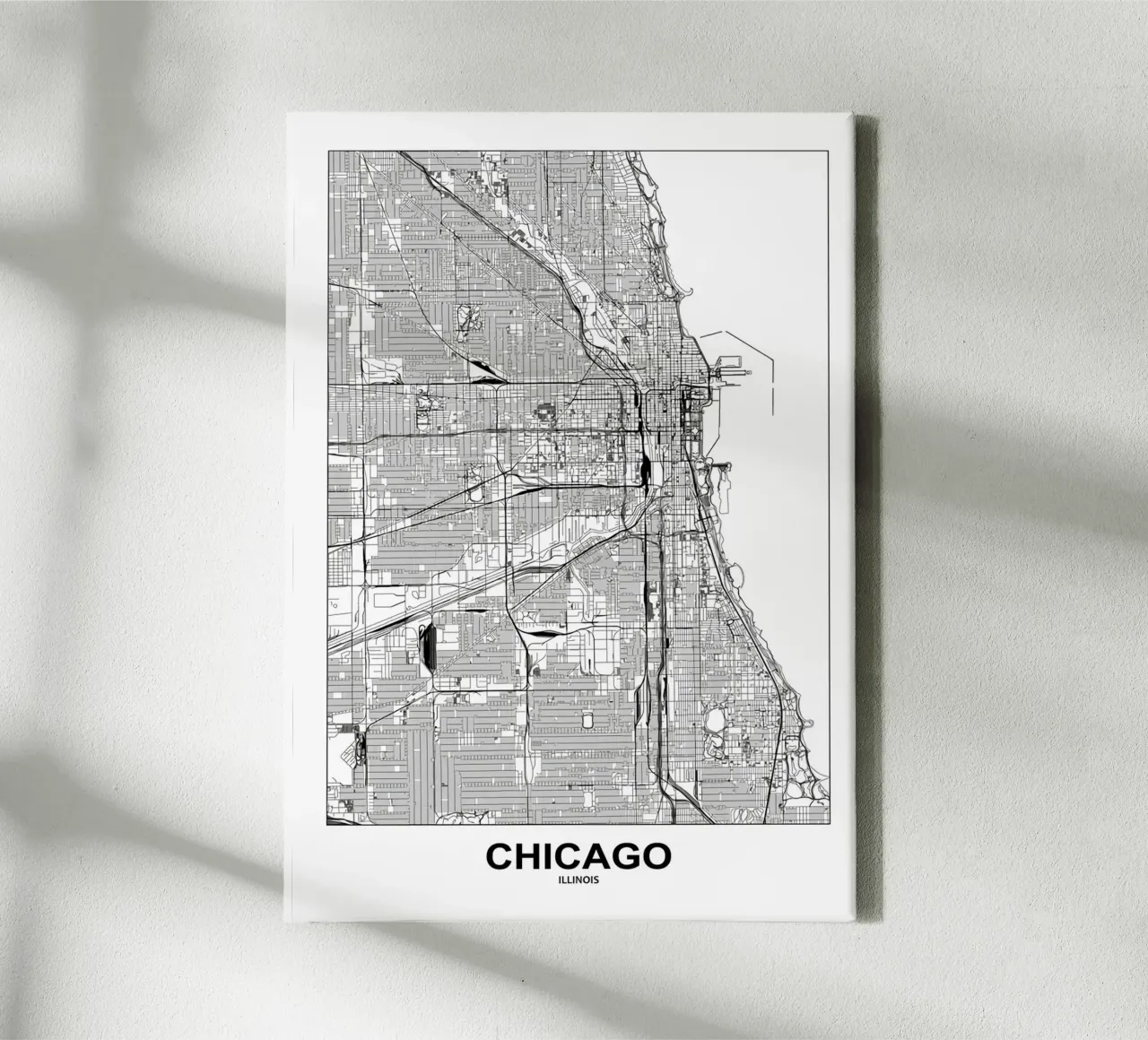 Chicago, Illinois canvas with Floater frame by Margaret Lister