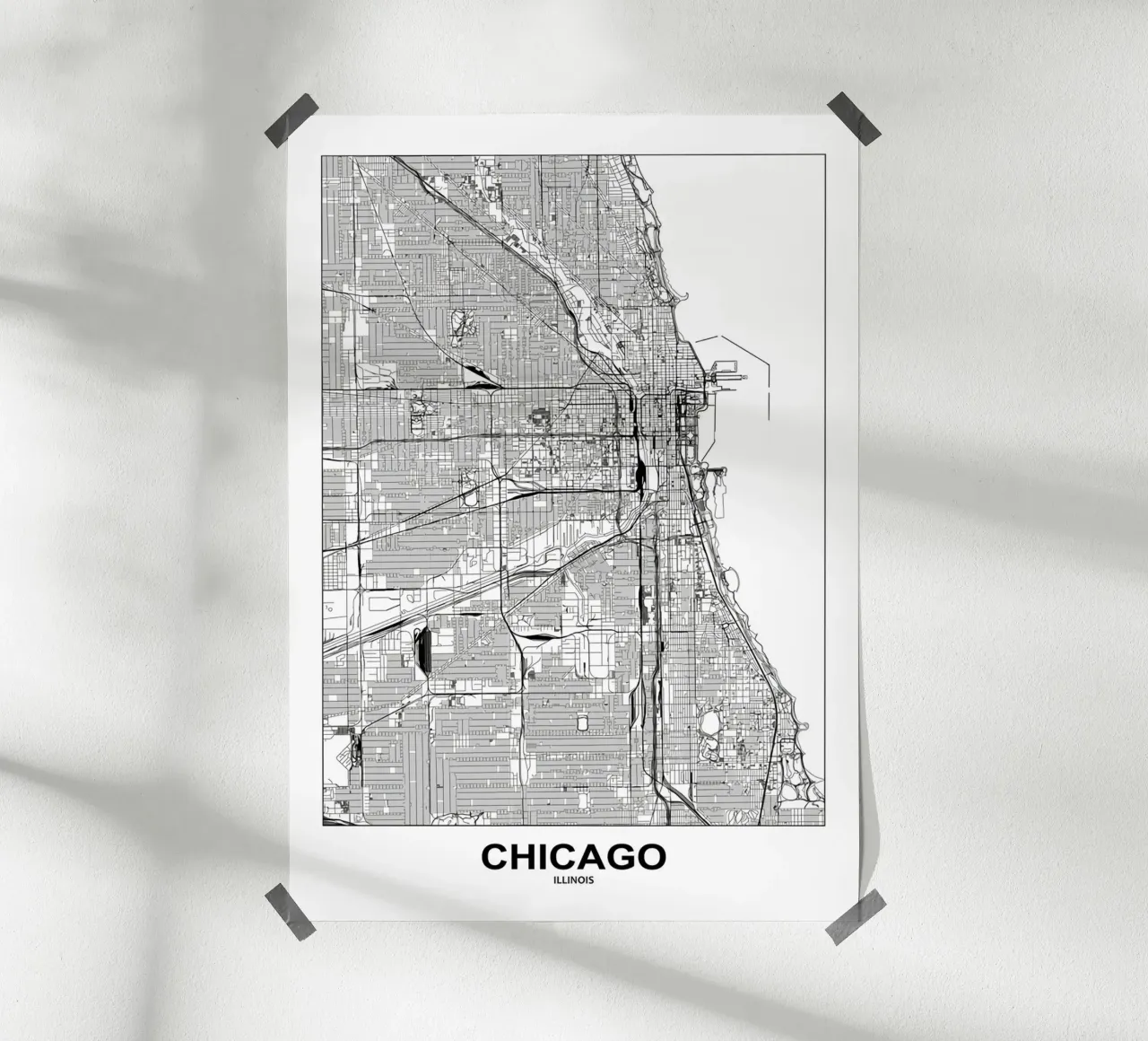 Chicago, Illinois poster con telaio in plastica da Margaret Lister