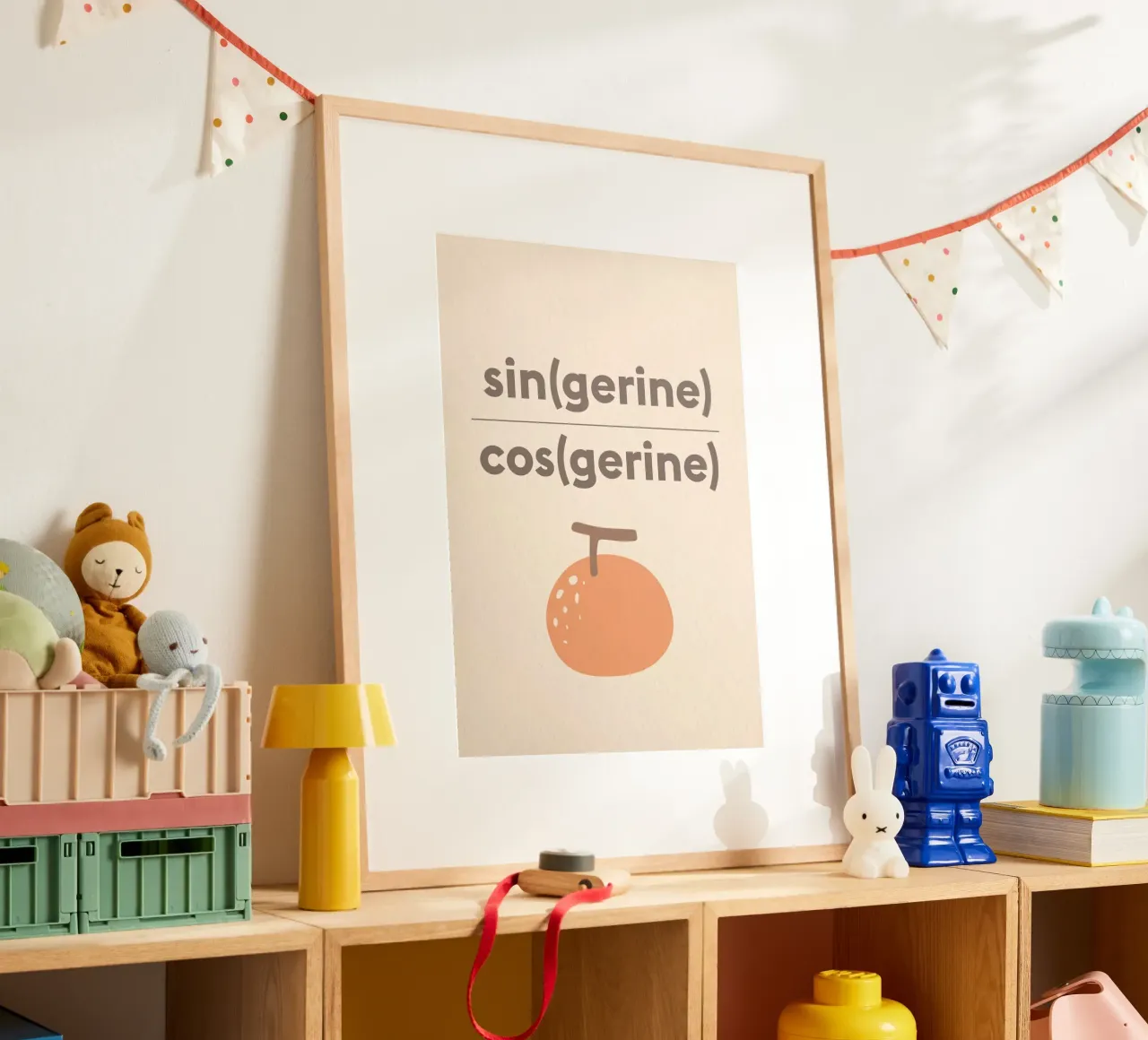 Singerine Cosgerine Tangerine poster con telaio in plastica da Mildred Store