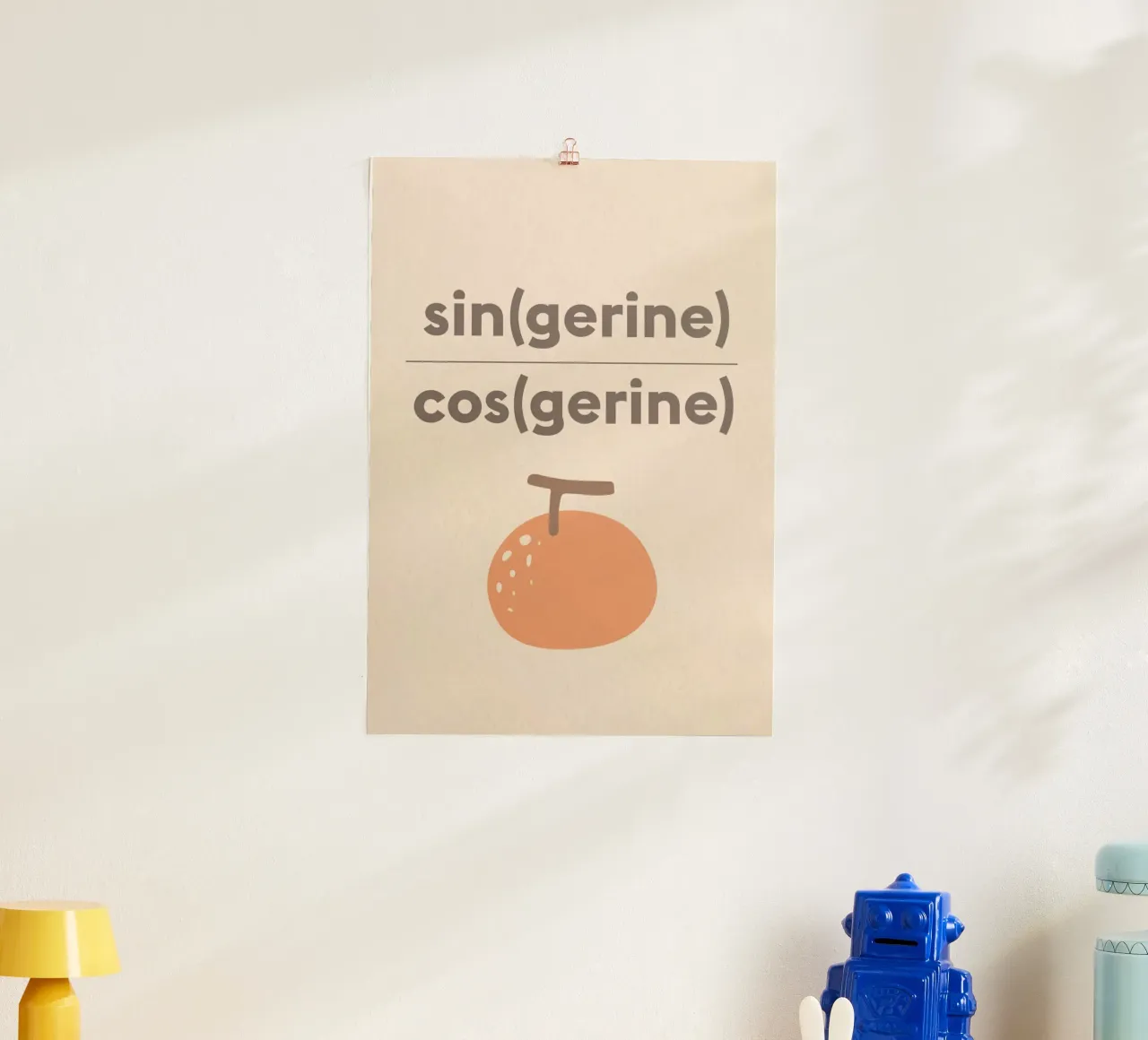 Singerine Cosgerine Tangerine poster con telaio in plastica da Mildred Store