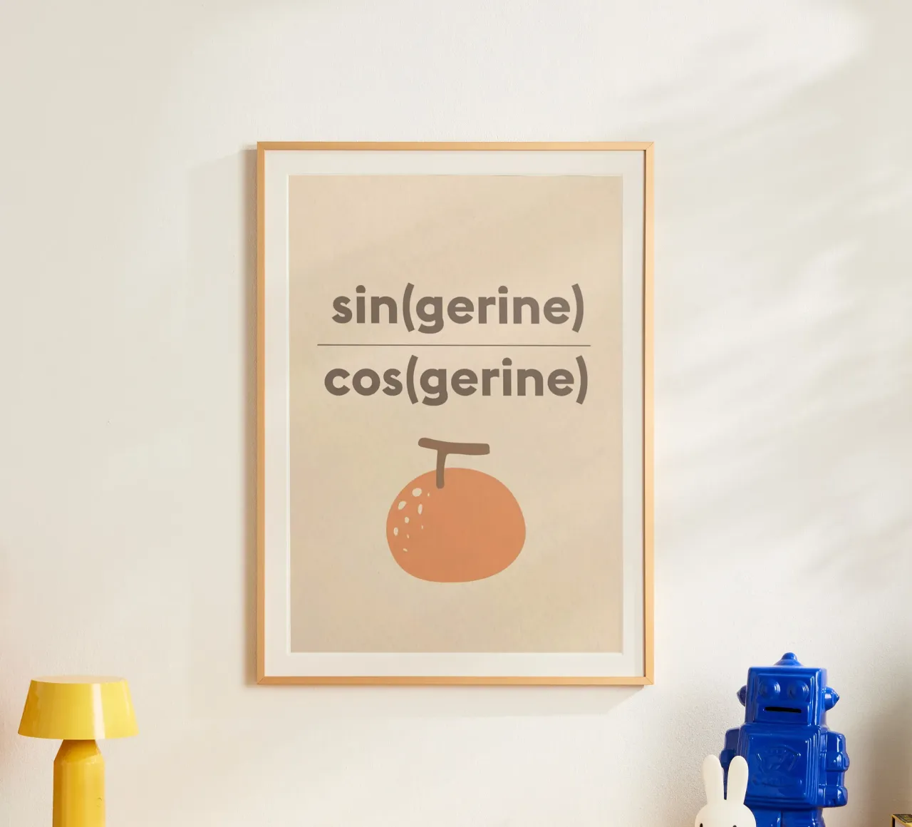 Singerine Cosgerine Tangerine poster con telaio in plastica da Mildred Store