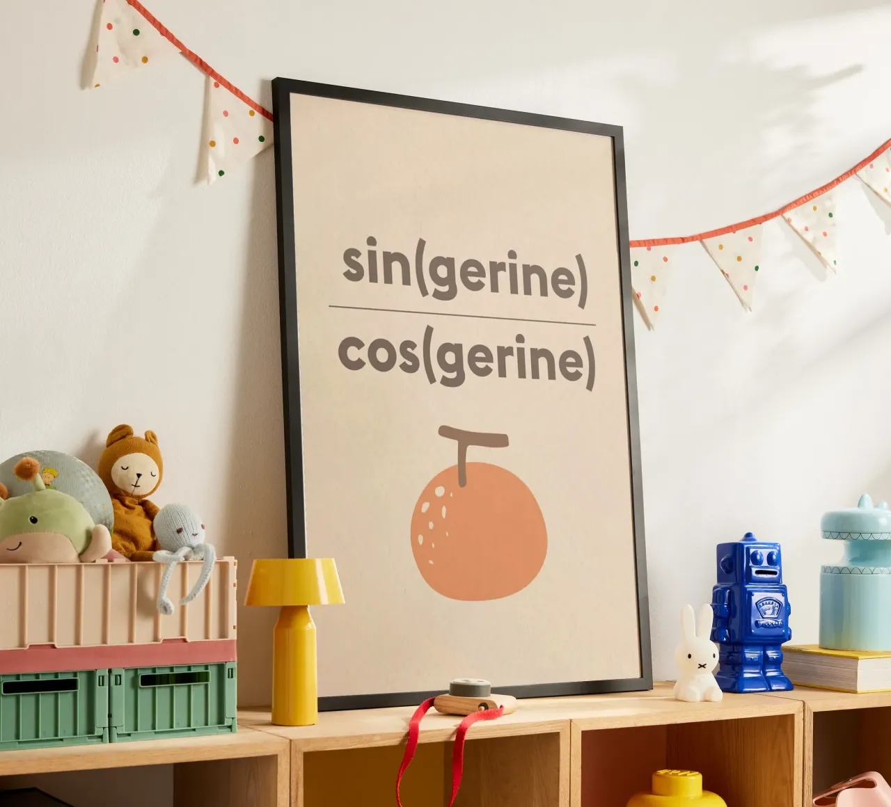 Singerine Cosgerine Tangerine poster con telaio in plastica da Mildred Store