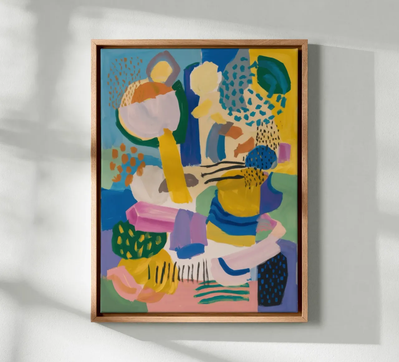 Cubist Luncheon Abstract Leinwand mit Schattenfugenrahmen von Wish Studio