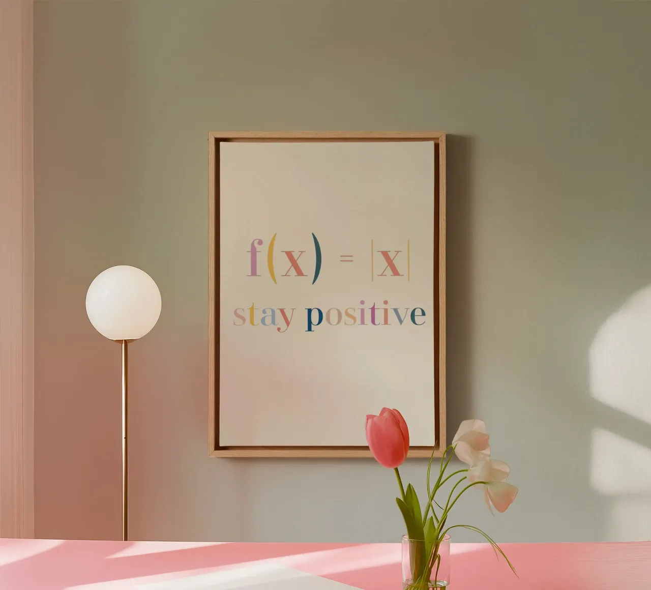 Rimanere positivi come il valore assoluto tela con Cornice a cassetta da Mildred Store