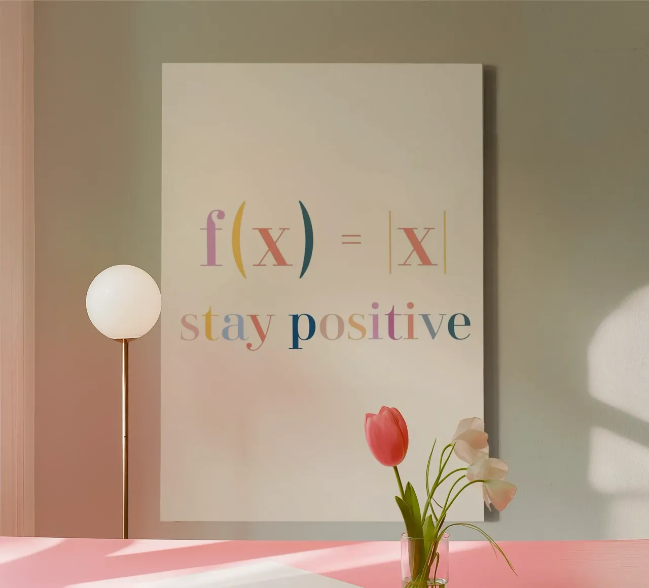 Rimanere positivi come il valore assoluto tela con Cornice a cassetta da Mildred Store