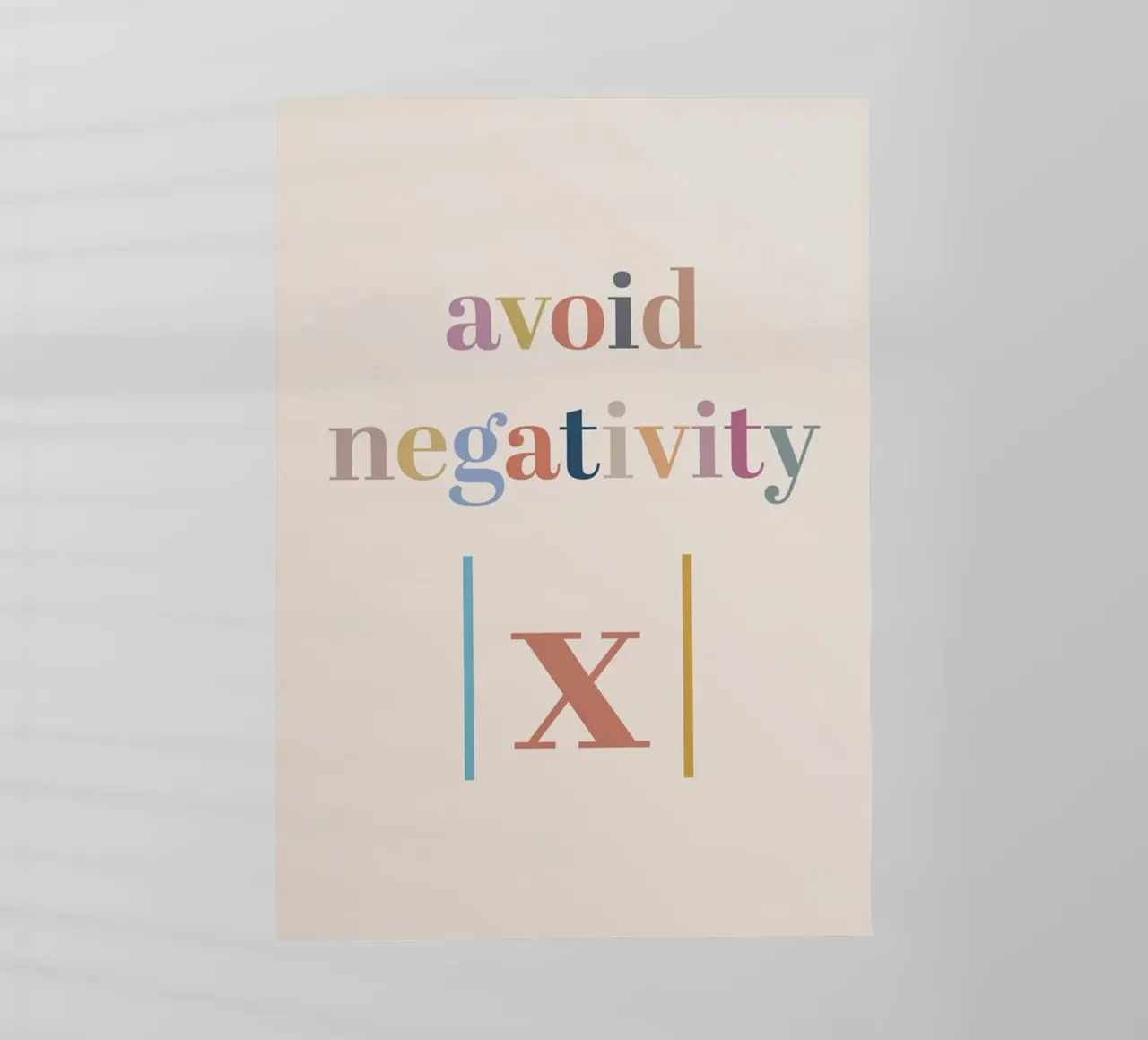 Avoid Negativity Absolute Value backlit film by Mildred Store