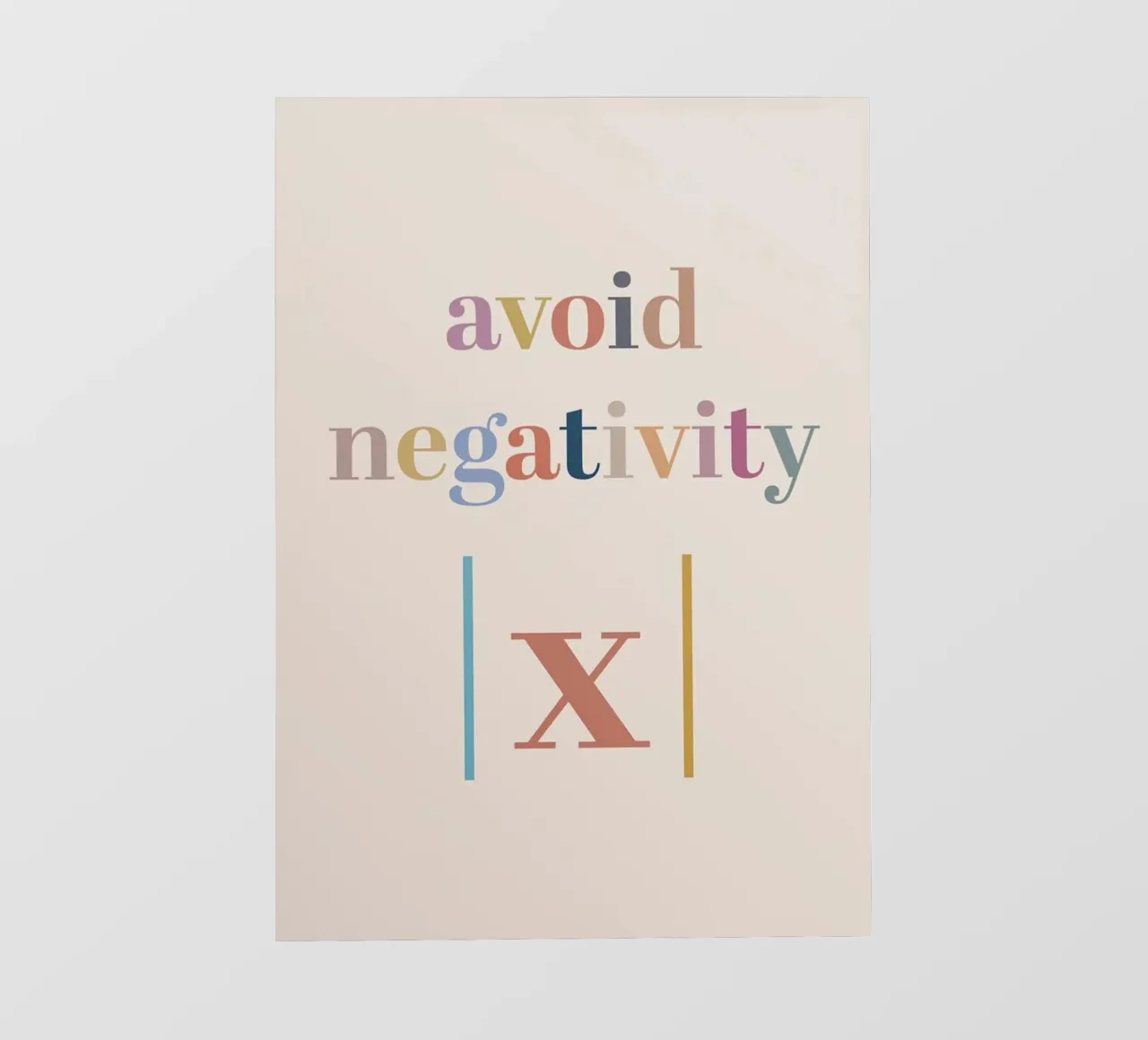 Avoid Negativity Absolute Value backlit film by Mildred Store