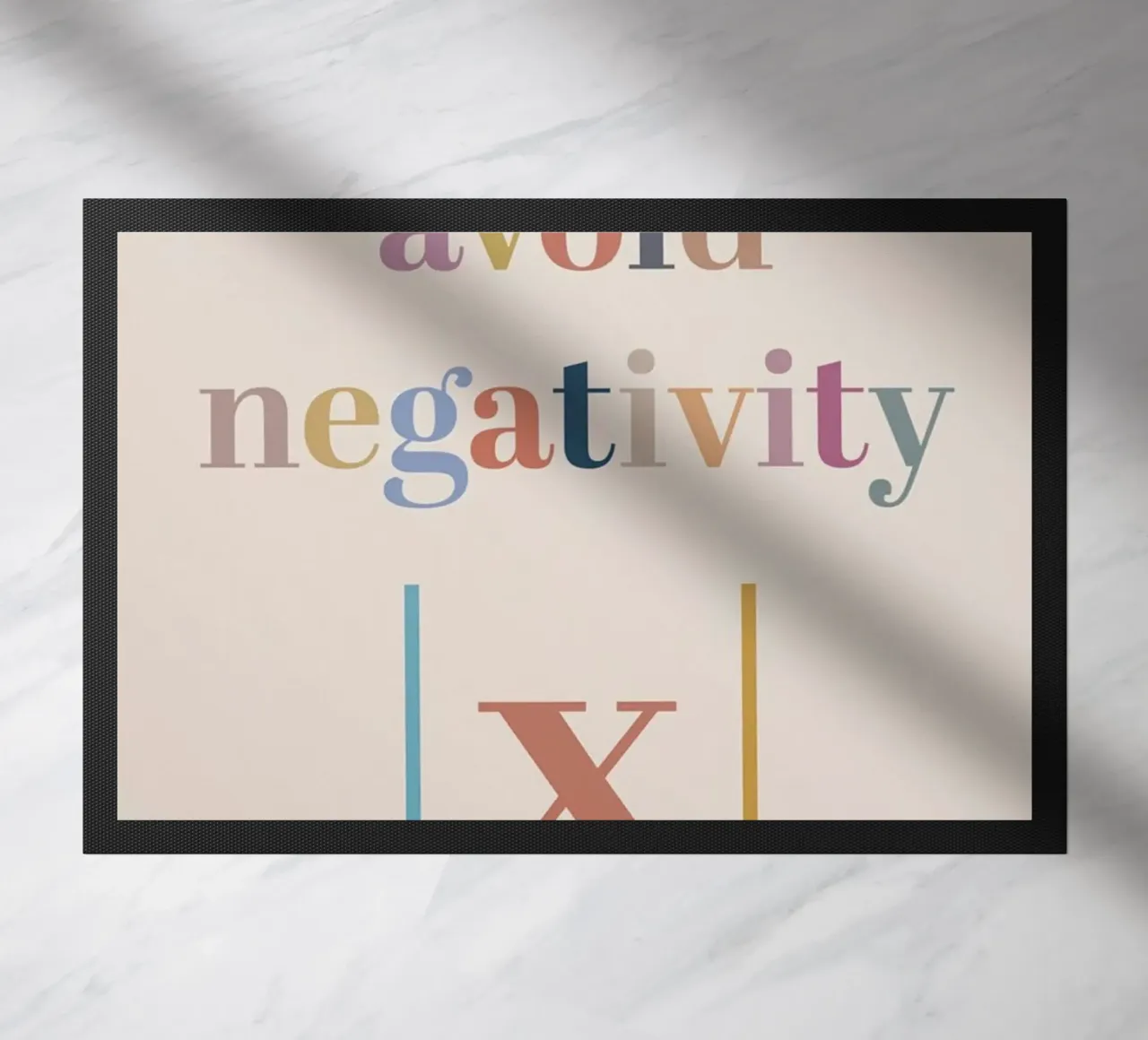 Avoid Negativity Absolute Value doormat by Mildred Store