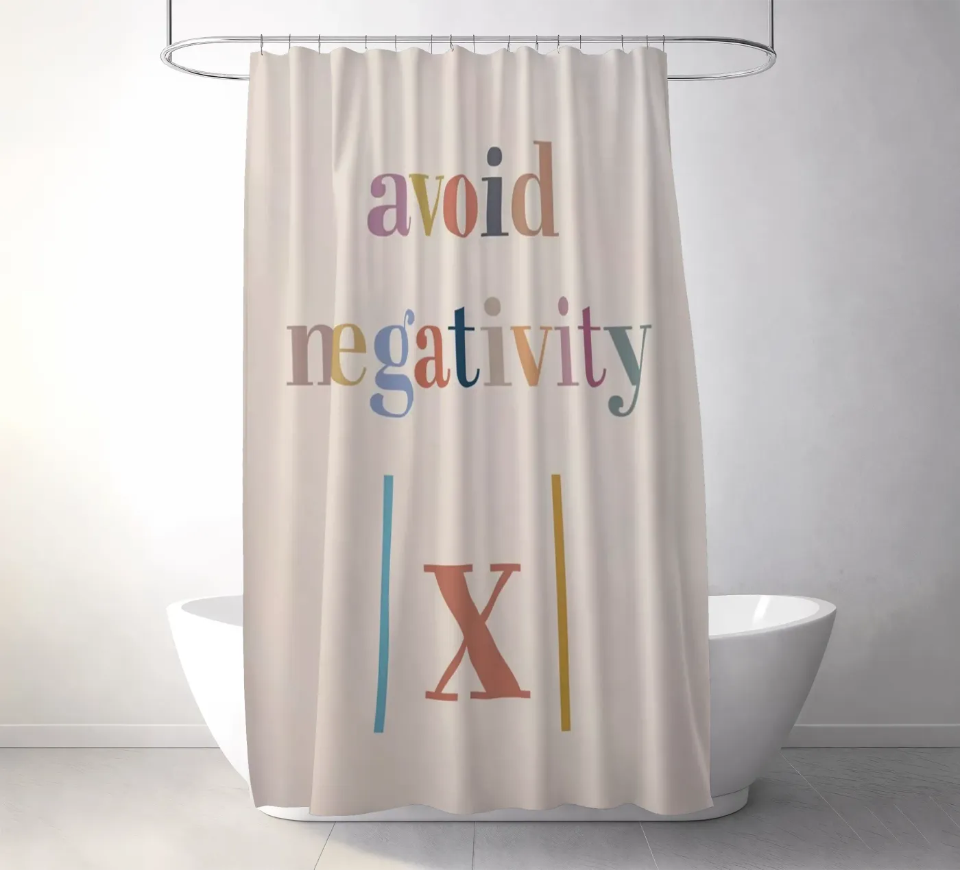 Avoid Negativity Absolute Value shower curtain by Mildred Store