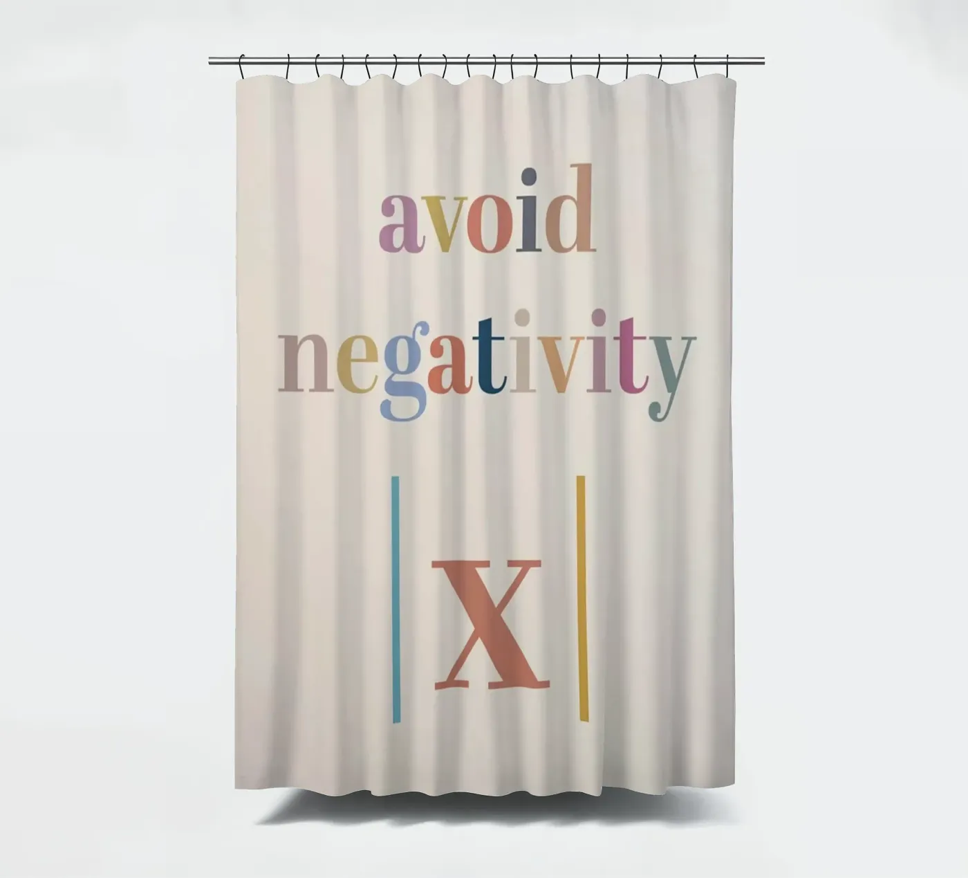 Avoid Negativity Absolute Value shower curtain by Mildred Store
