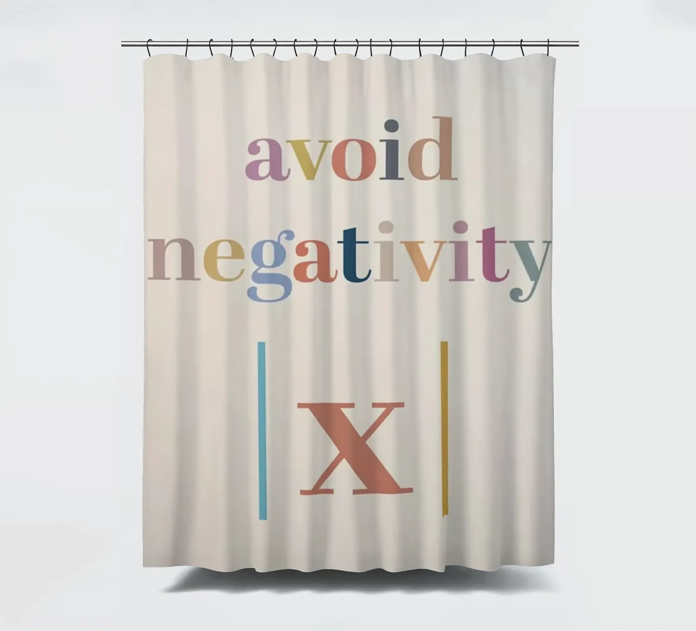 Avoid Negativity Absolute Value shower curtain by Mildred Store