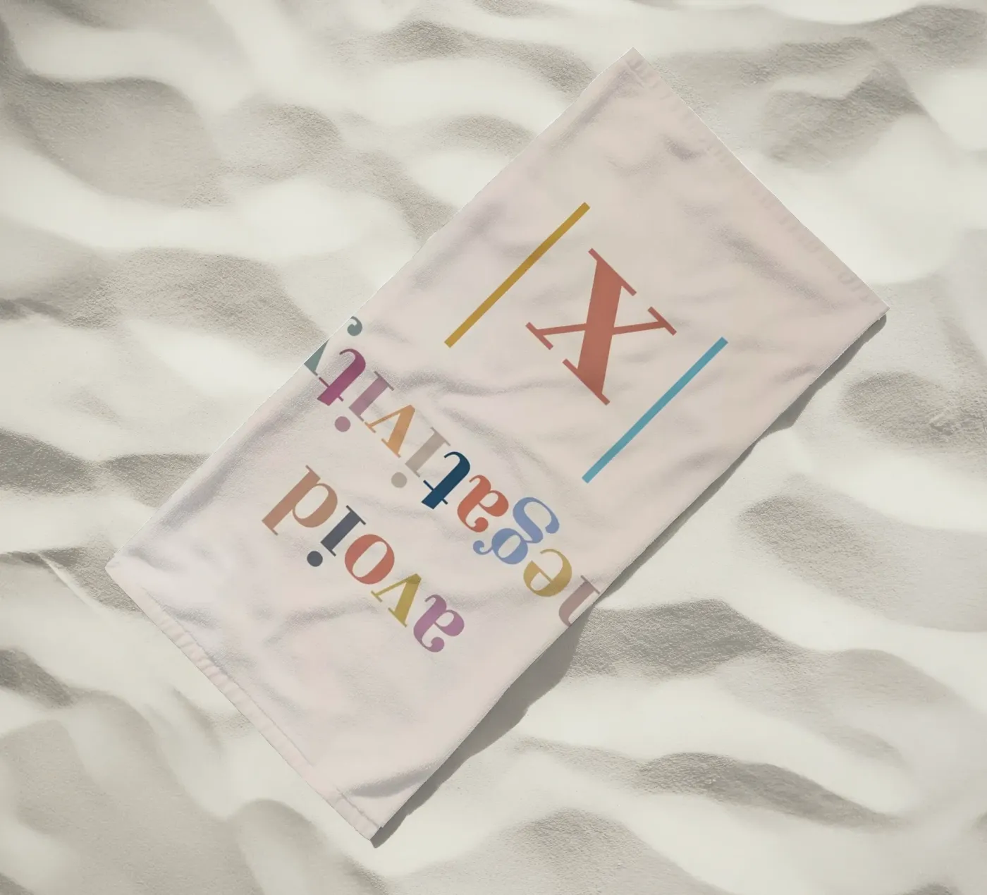 Avoid Negativity Absolute Value beach towel by Mildred Store