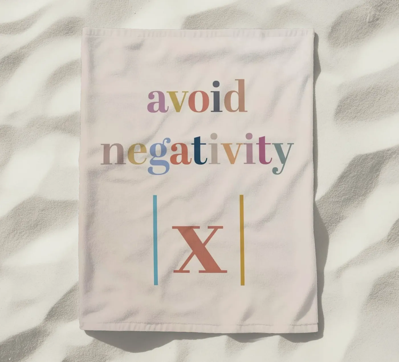 Avoid Negativity Absolute Value beach towel by Mildred Store