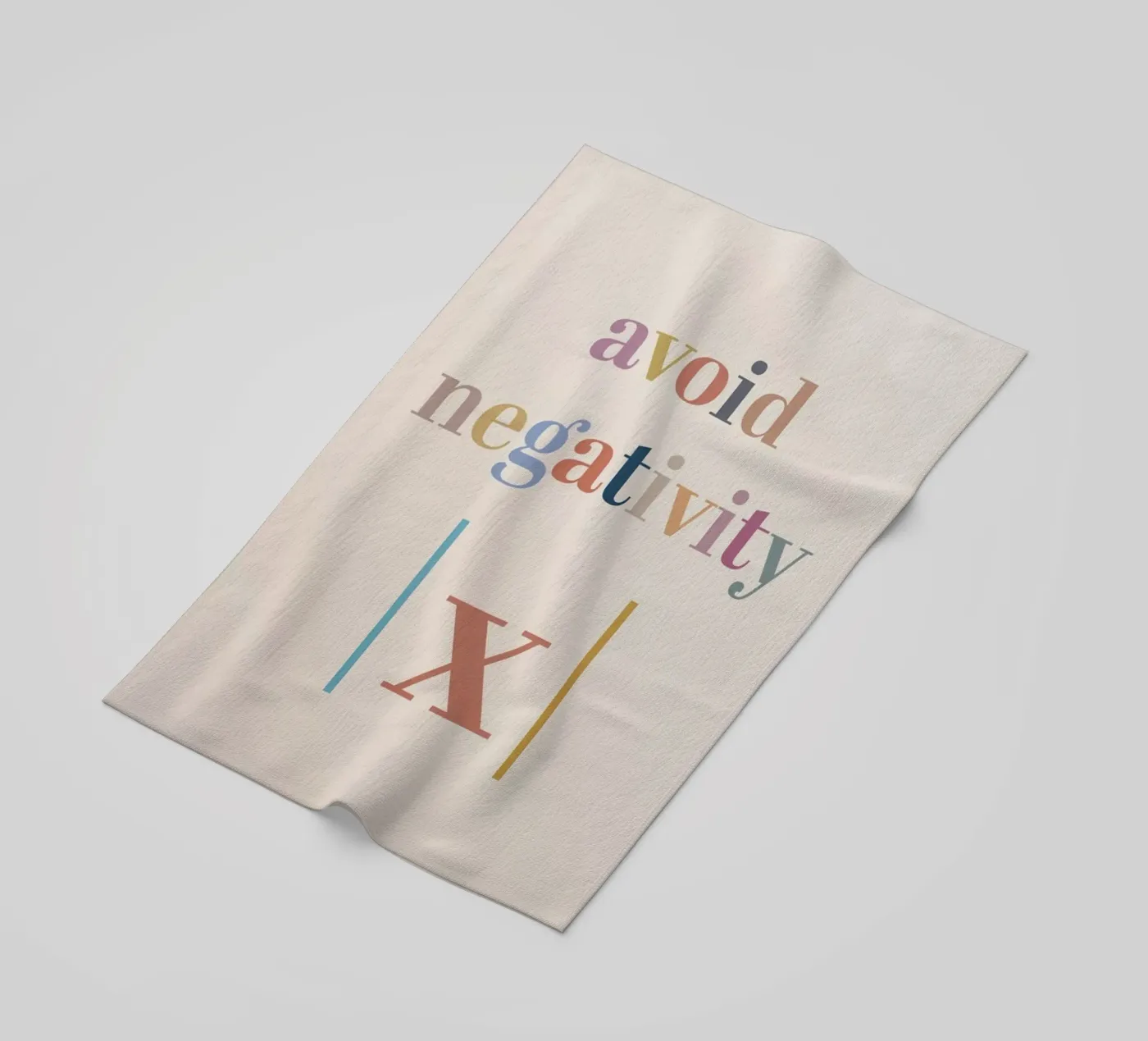 Avoid Negativity Absolute Value beach towel by Mildred Store