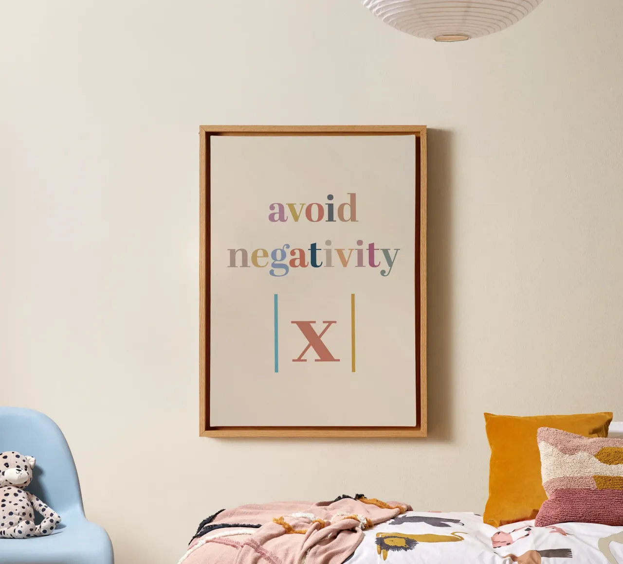 Avoid Negativity Absolute Value canvas with Floater frame by Mildred Store
