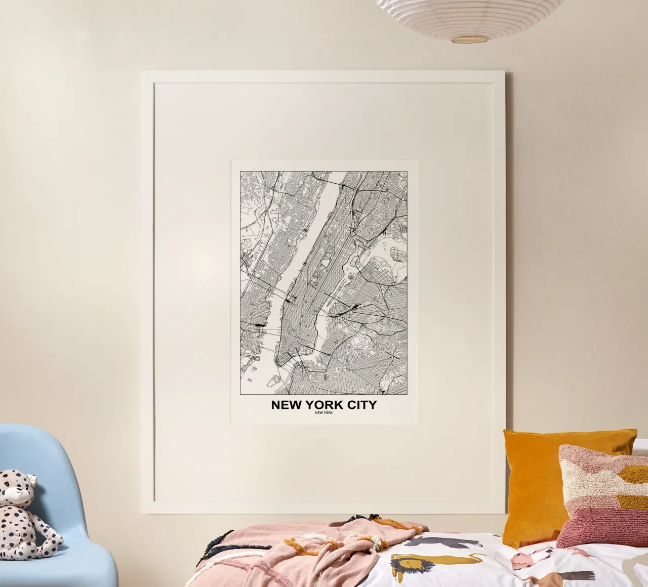 New York poster con telaio in legno da Margaret Lister