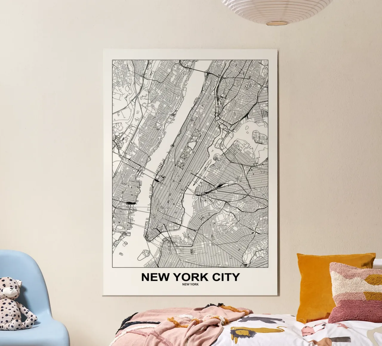 New York poster con telaio in legno da Margaret Lister