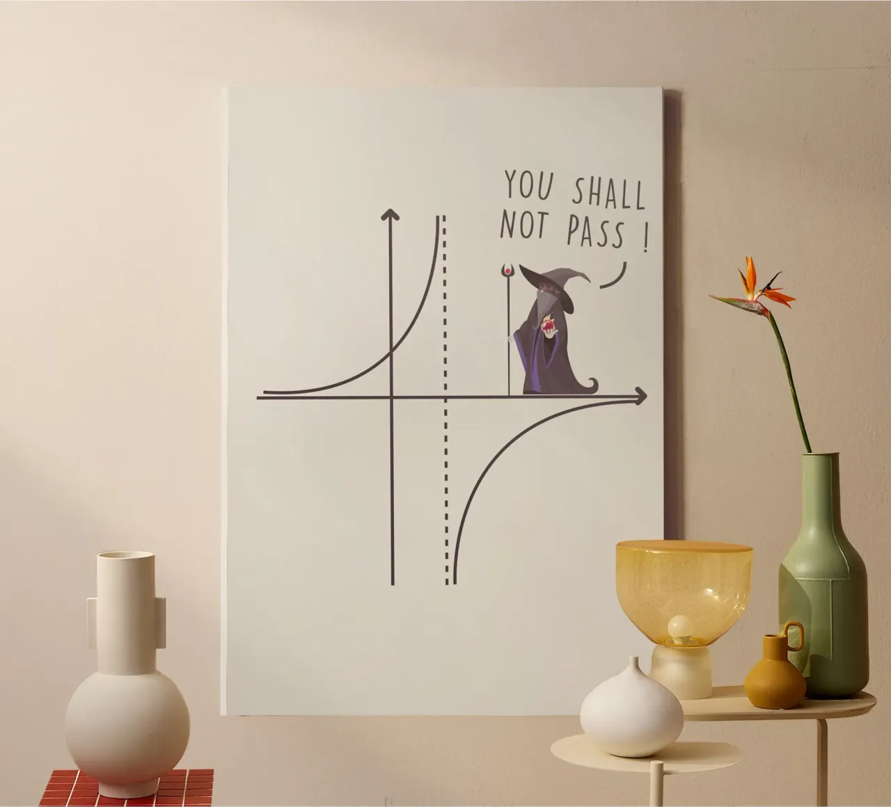 Asymptote Gandalf You Shall Not Pass canvas with Floater frame by Mildred Store