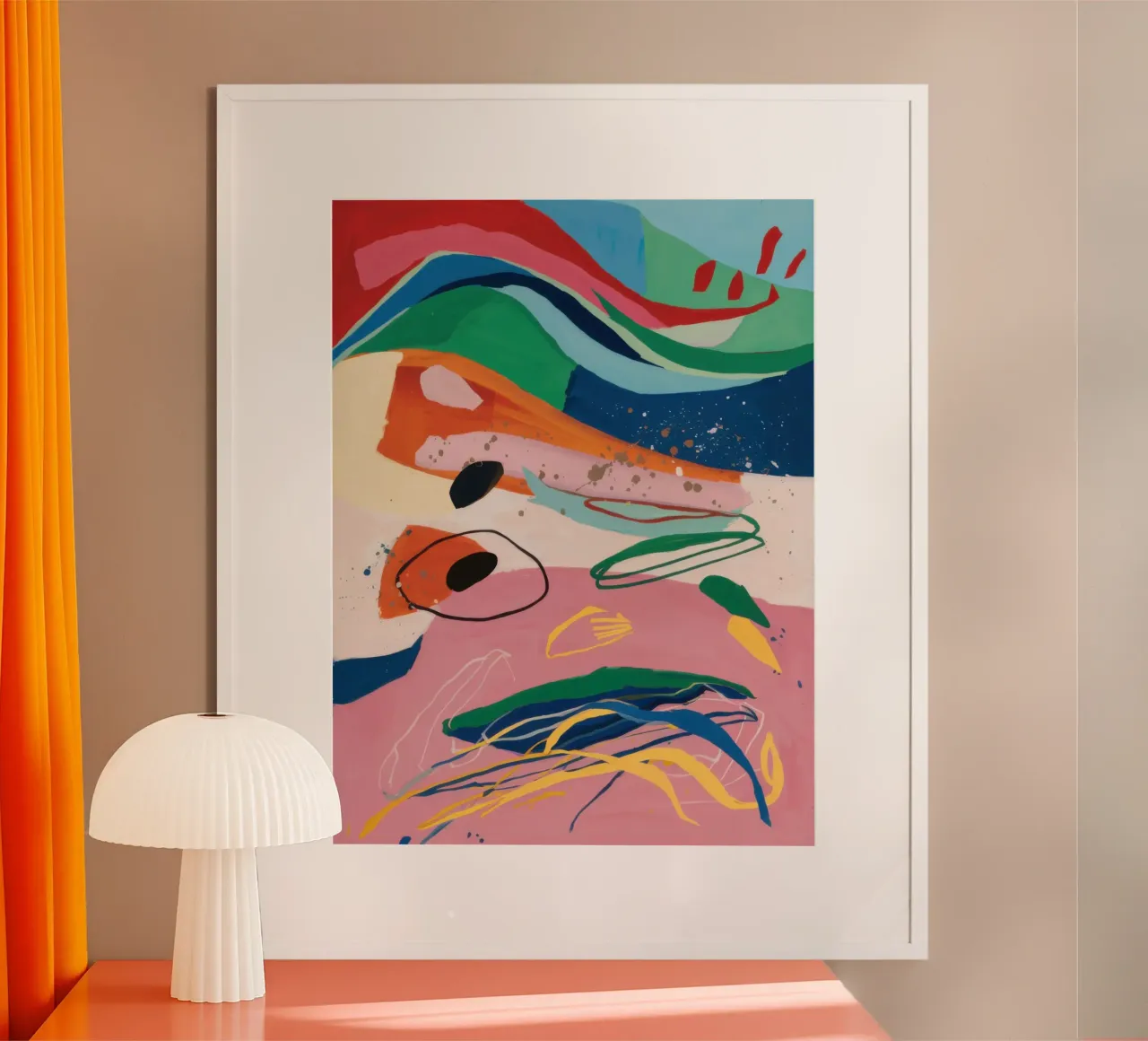 Movimento fluido Abstract poster con telaio in legno da Wish Studio
