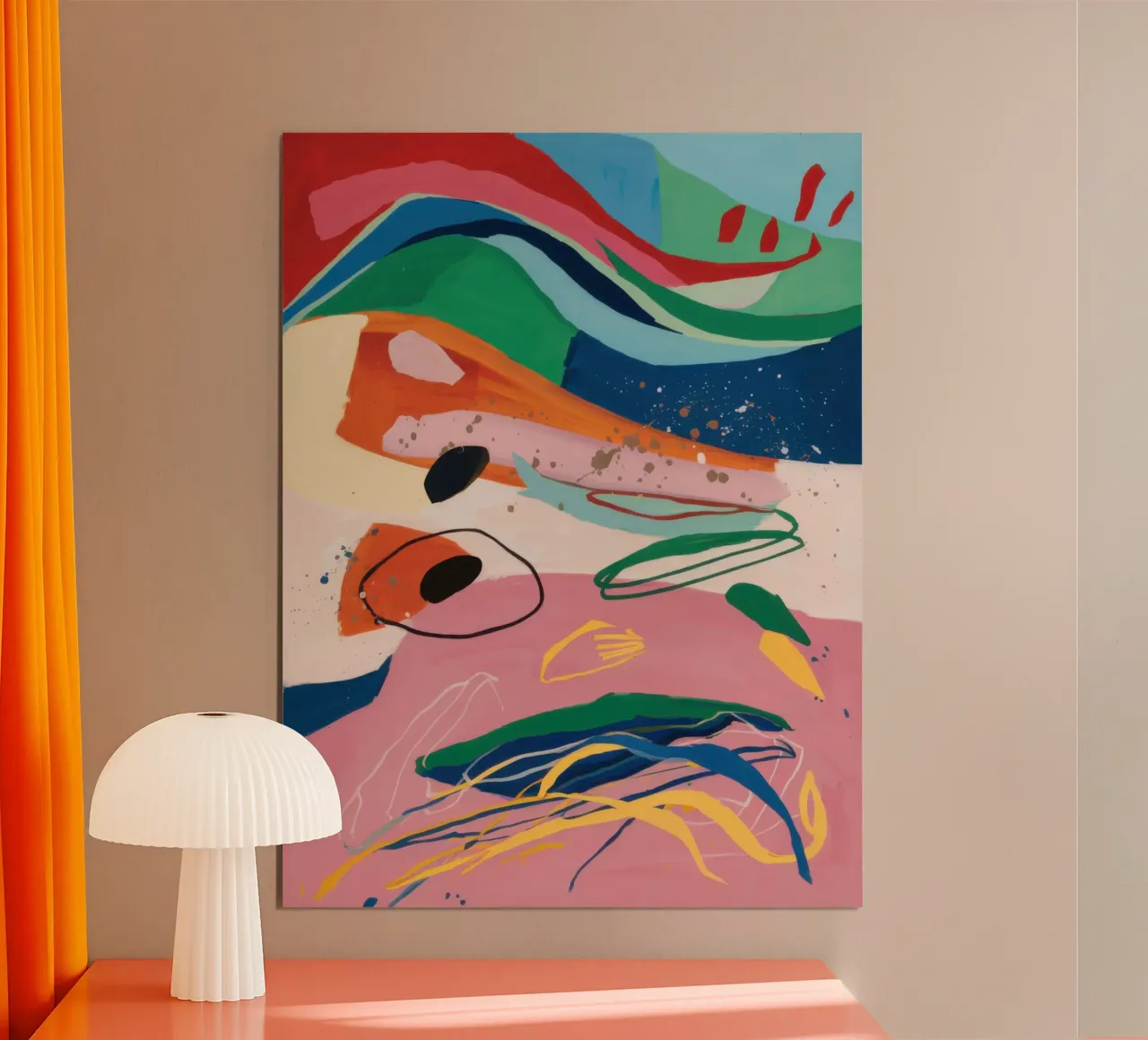 Movimento fluido Abstract poster con telaio in legno da Wish Studio