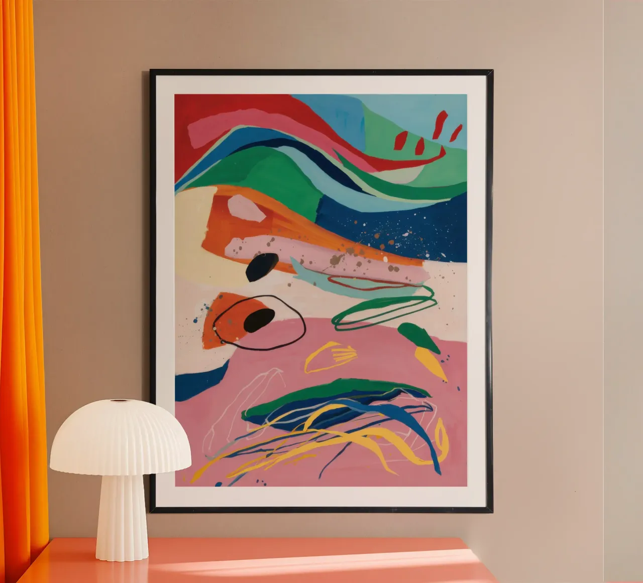 Movimento fluido Abstract poster con telaio in legno da Wish Studio