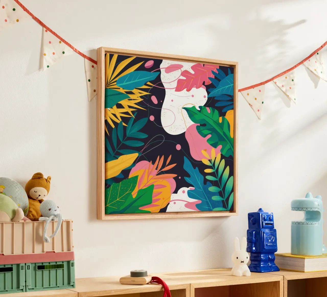 Dschungelkatze Tarnung Leinwand mit Schattenfugenrahmen von Wish Studio